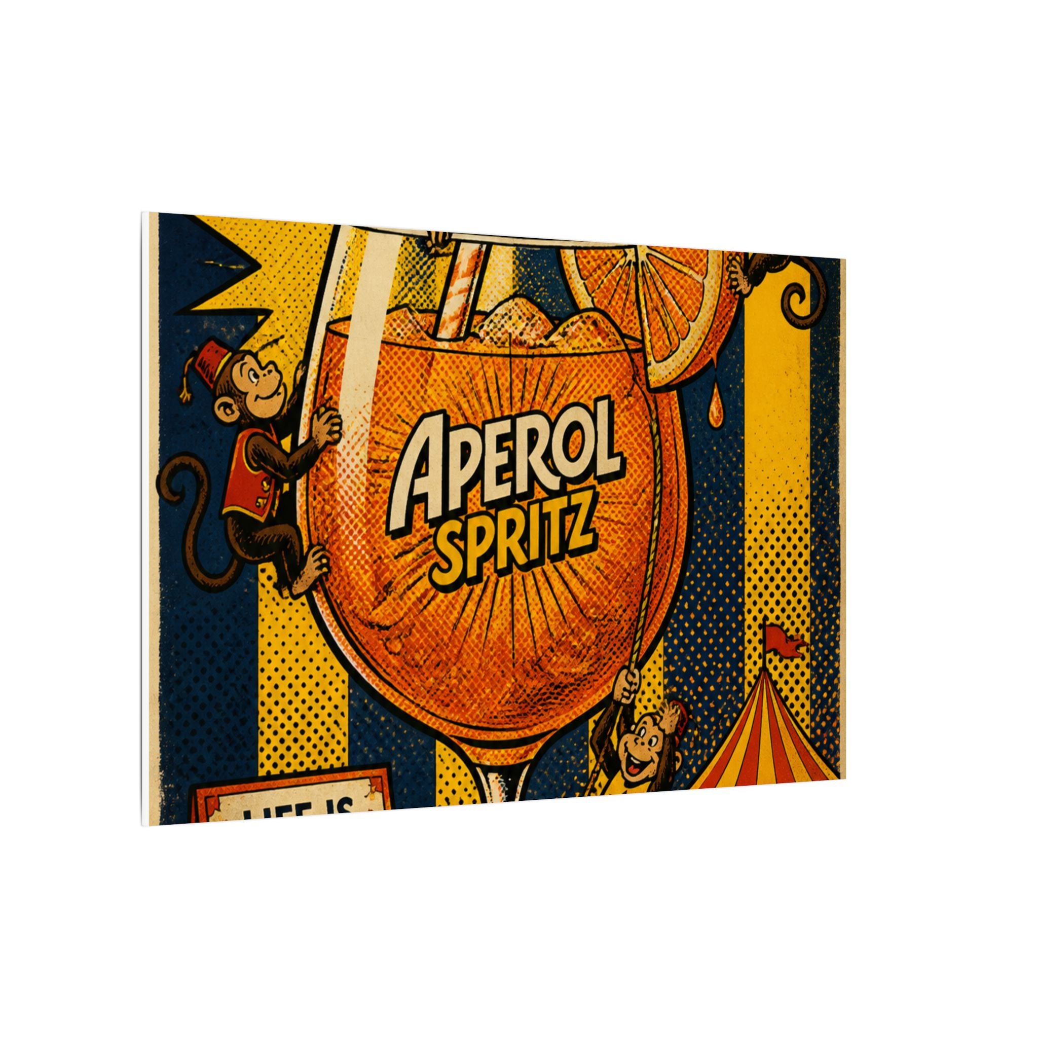 Aperol Spritz Monkeys Wall Art Canvas 24×36 Pop Art Restaurant Decor Maximalist Print