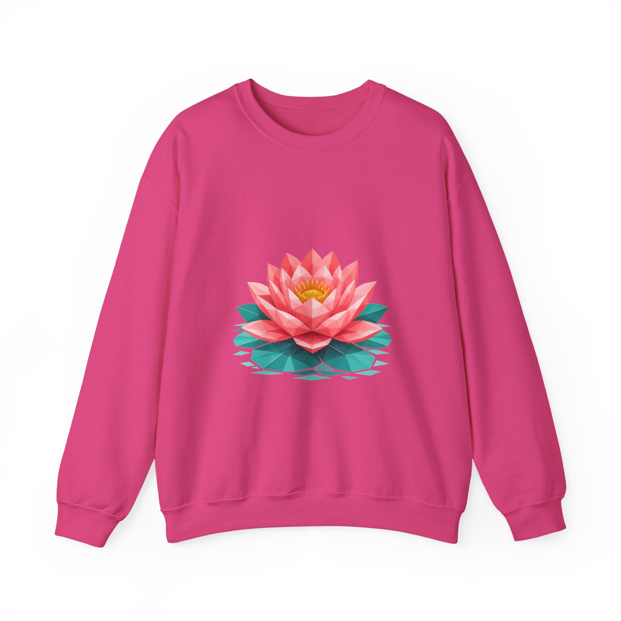 Matching Couple Sweatshirt - Open & Closed Lotus Matching Couple Premium Fleece Sweatshirt Geometric Art His Hers Love Gift - Design A