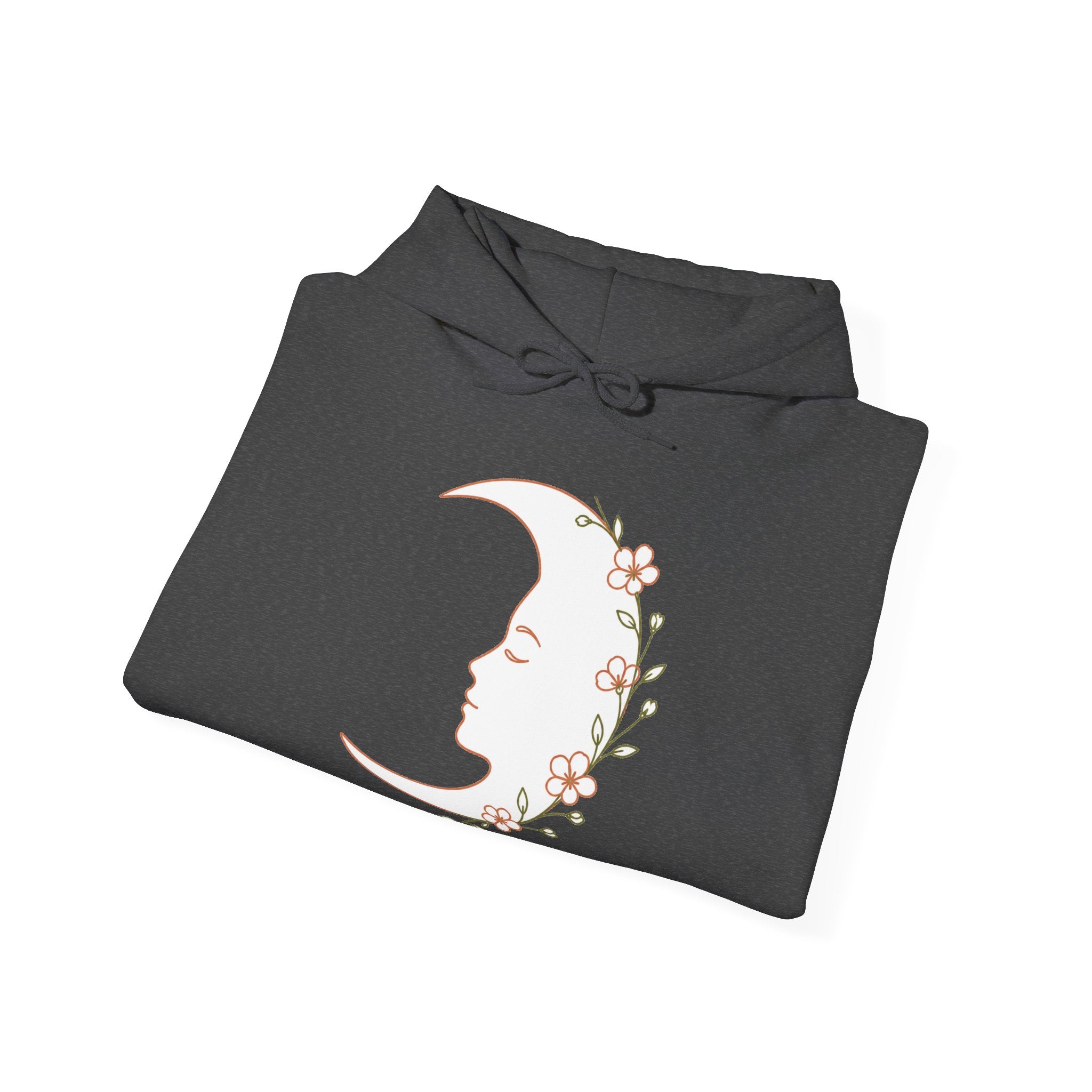 Matching Couple Sweatshirt - Waxing & Waning Moon Matching Couple Hooded Sweatshirt Minimalist Art His Hers Valentine Gift - Design A