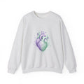 Matching Couple Sweatshirt - Robot & Heart Matching Couple Premium Fleece Sweatshirt Watercolor Art His Hers Birthday Gift - Design B
