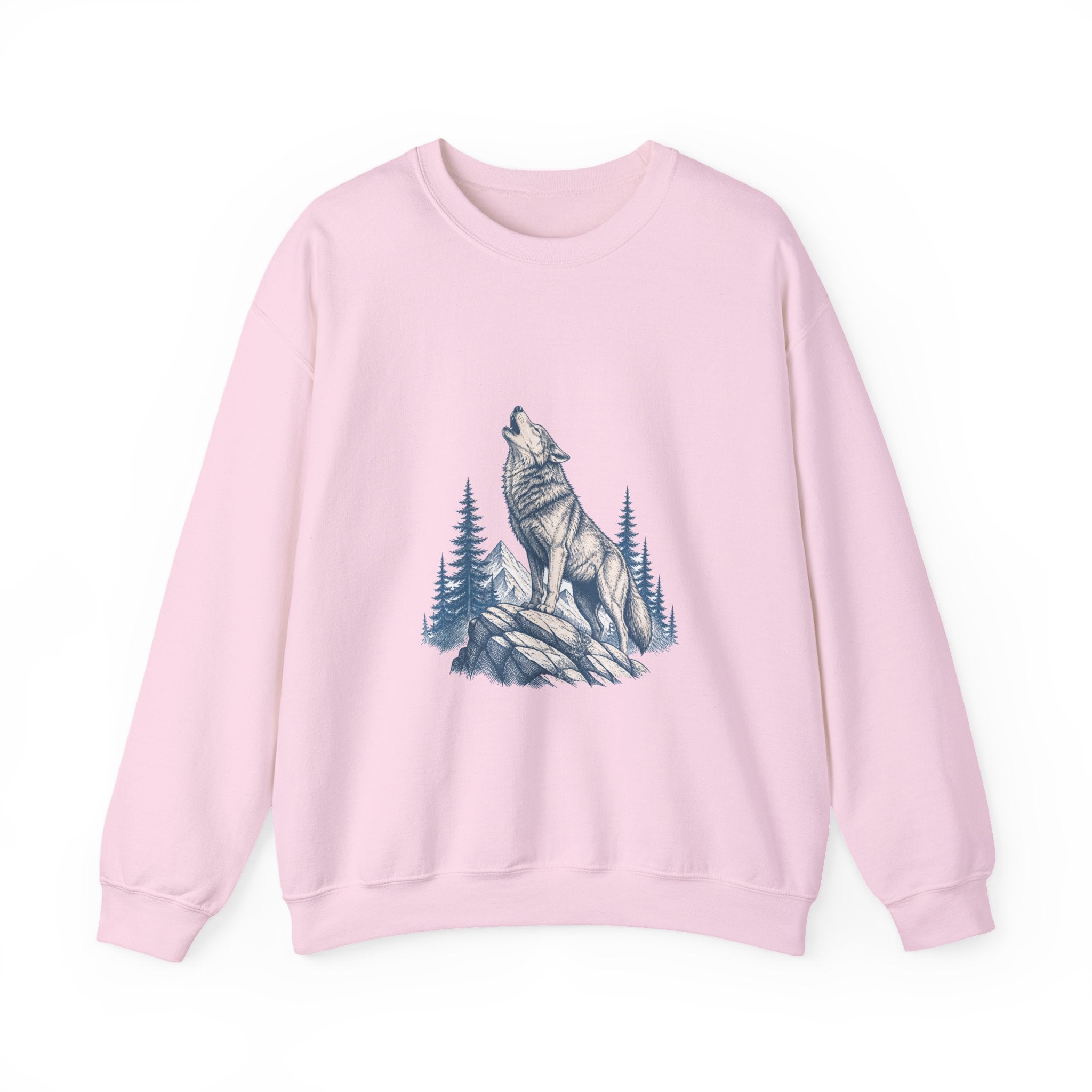 Matching Couple Sweatshirt - Wolf & Dove Matching Couple Premium Fleece Sweatshirt Hand-Drawn Art His Hers Anniversary Gift - Design A