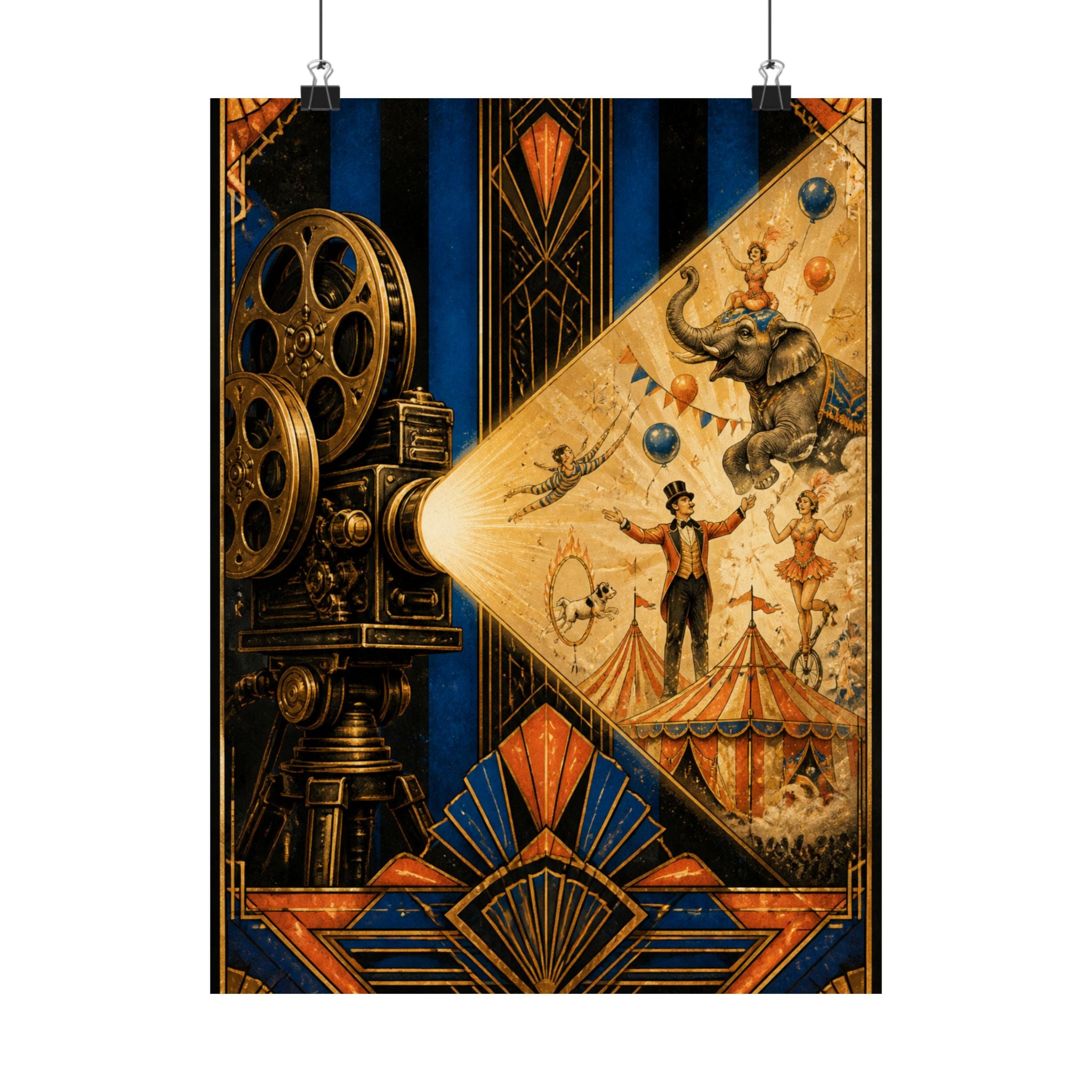 Film Camera Projector Show Wall Art Poster 18×24 Art Deco Entryway Decor Maximalist Print
