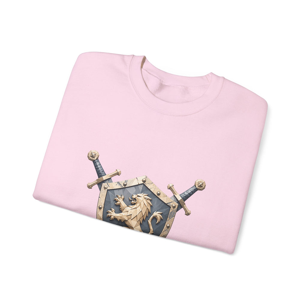 Matching Couple Sweatshirt - Crown & Shield Matching Couple Crewneck Sweatshirt Geometric Art His Hers Couple Gift - Design B