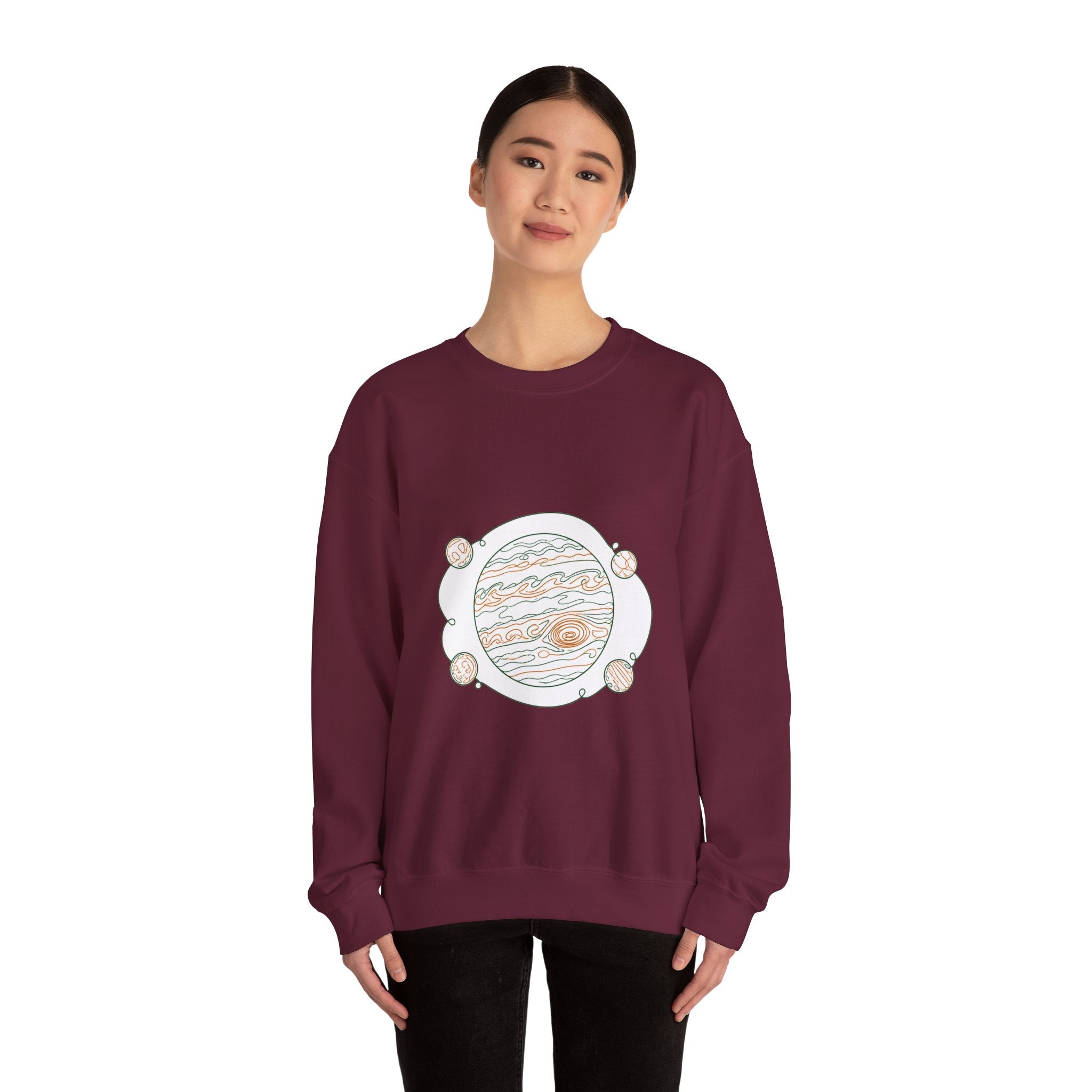 Matching Couple Sweatshirt - Saturn & Jupiter Matching Couple Comfort Colors Crew Minimalist Art His Hers Christmas Gift - Design B