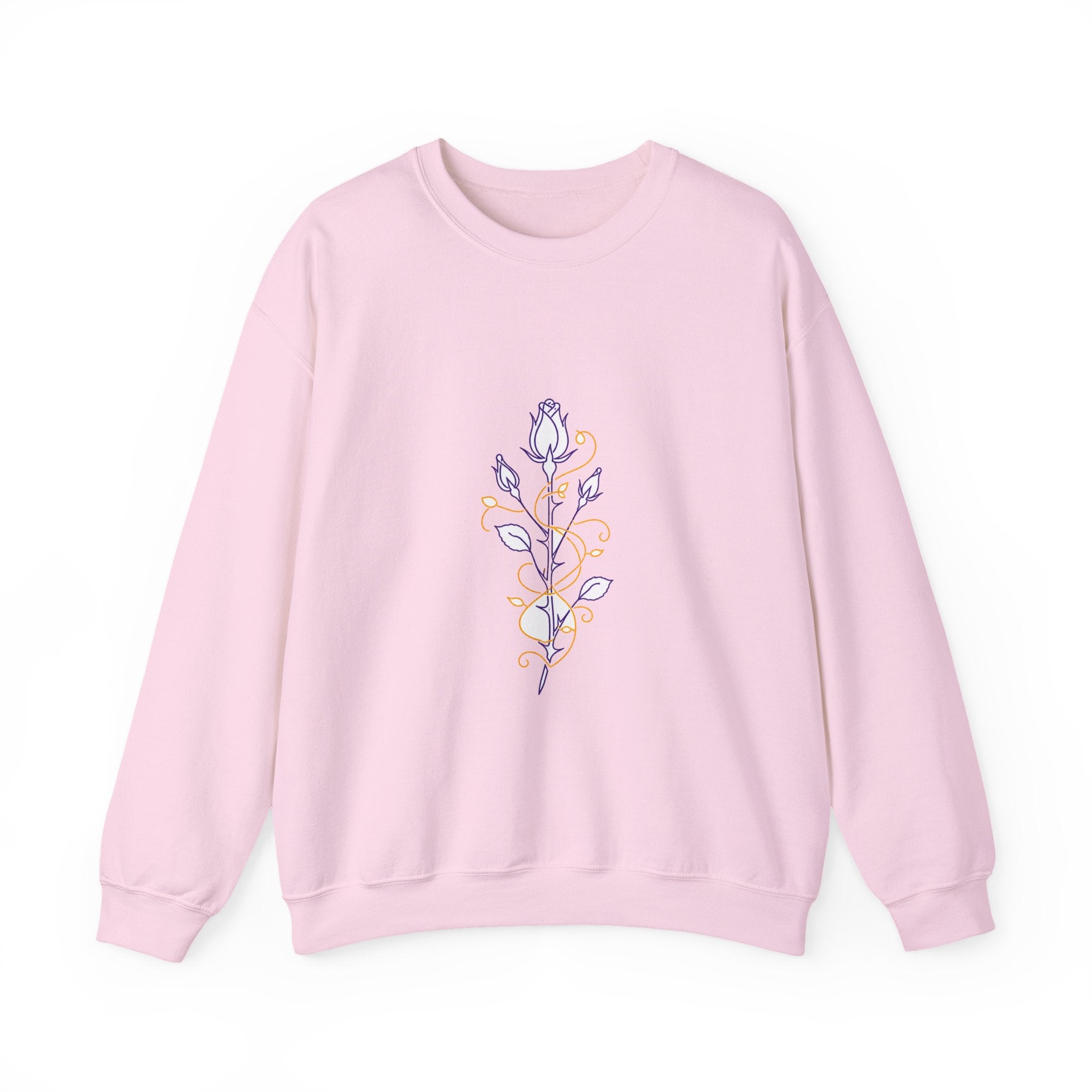 Matching Couple Sweatshirt - Rose & Thorn Matching Couple Premium Fleece Sweatshirt Minimalist Art His Hers Christmas Gift - Design B