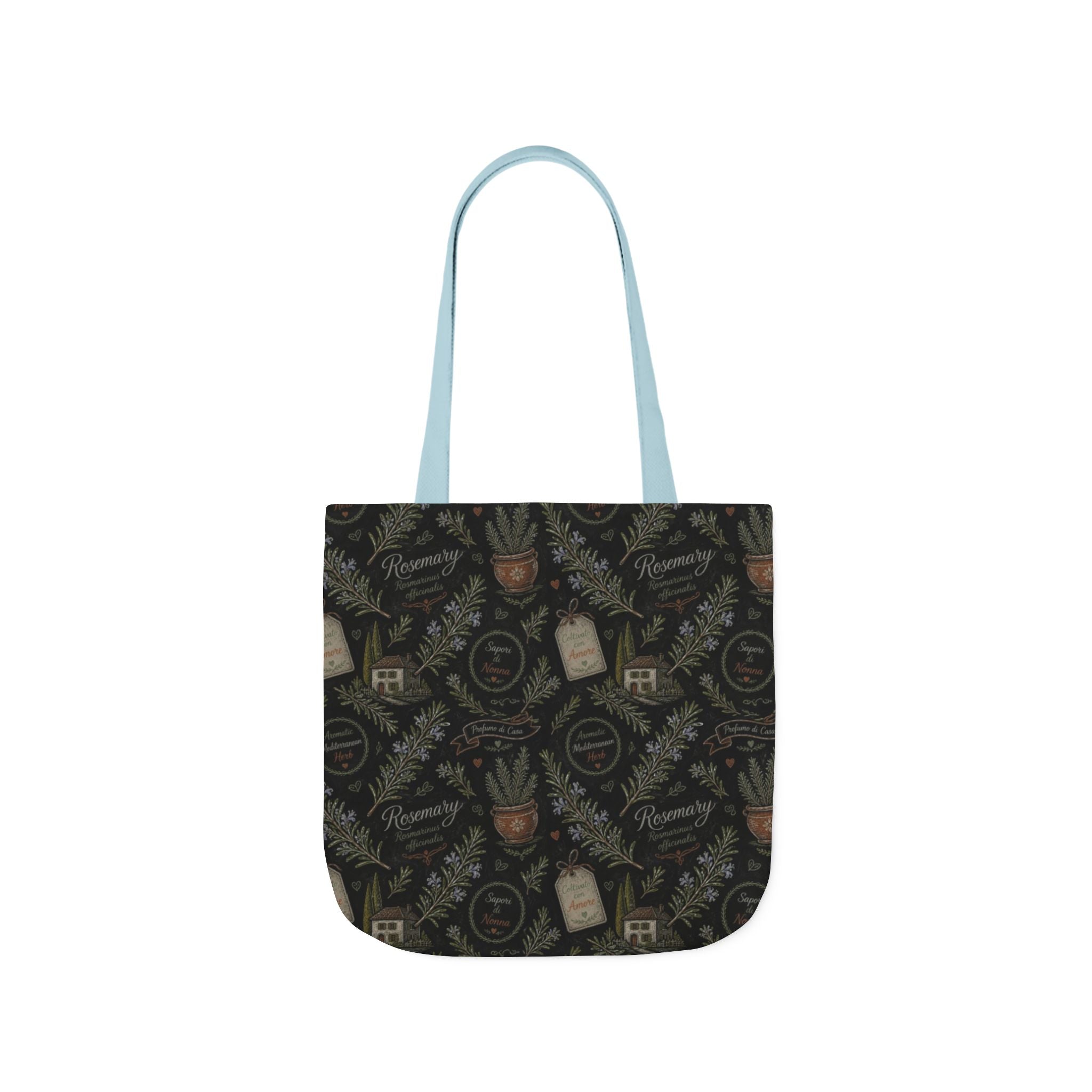 Rosemary Sprigs Canvas Tote Bag Mediterranean Kitchen Chalk Art Design Italian Cottagecore Gift