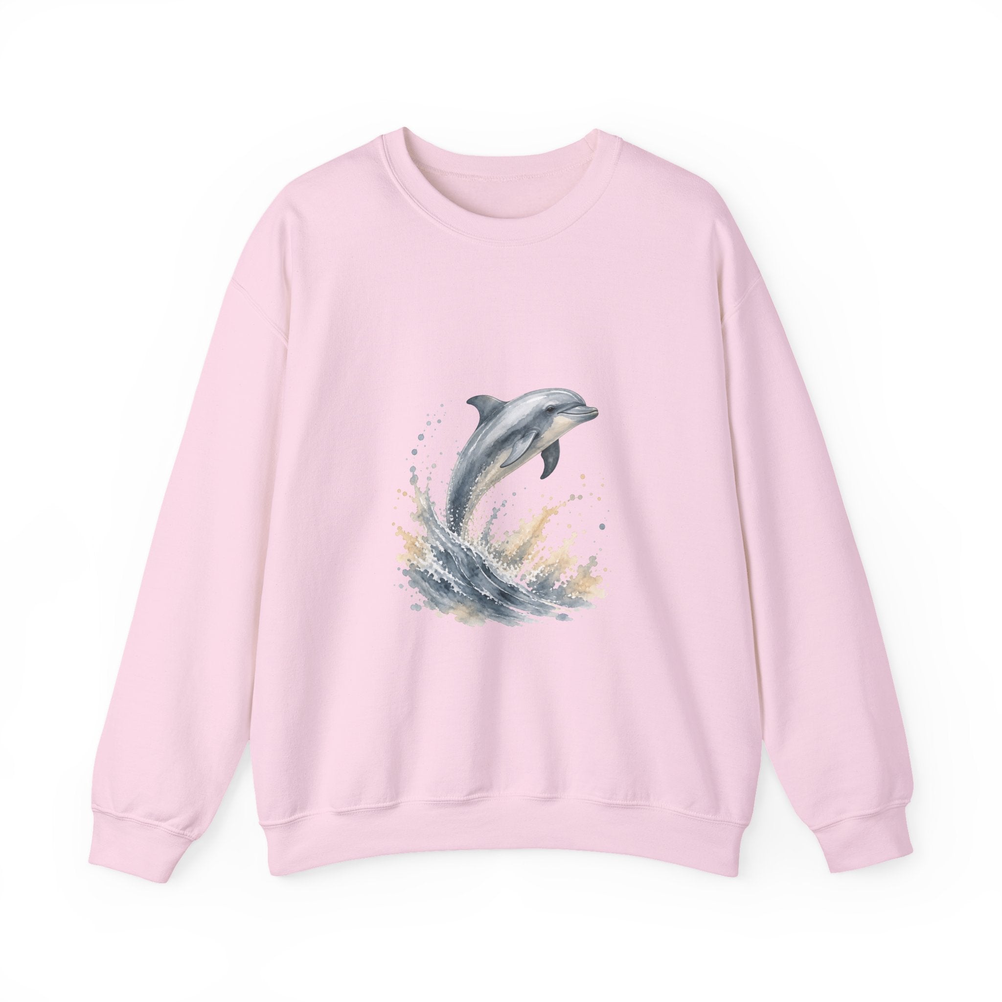 Matching Couple Sweatshirt - Shark & Dolphin Matching Couple Comfort Colors Crew Watercolor Art His Hers Birthday Gift - Design B
