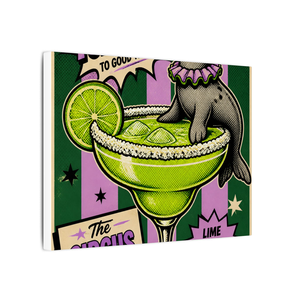 Margarita Balancing Seal Wall Art Canvas 16×20 Pop Art Living Room Decor Maximalist Print