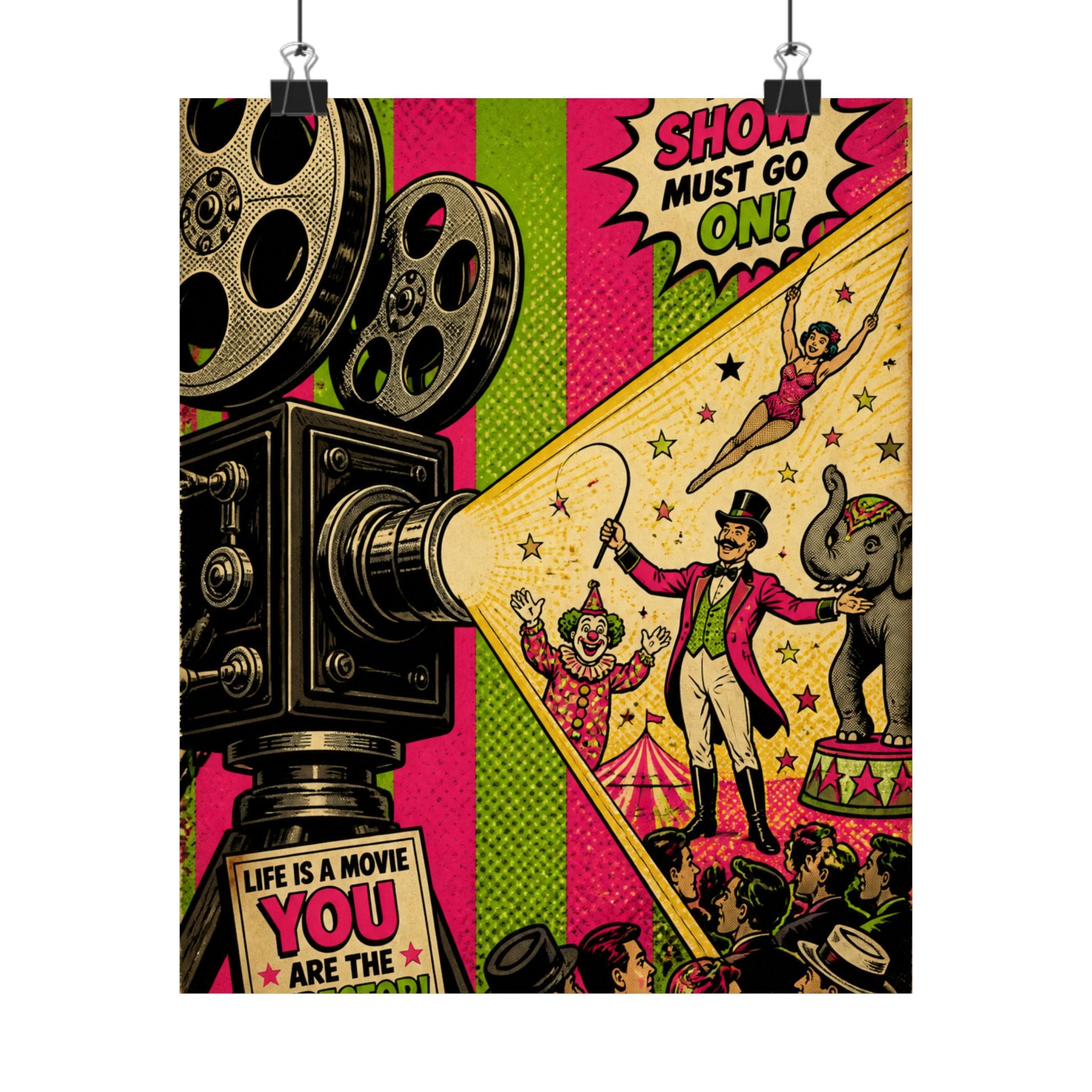 Film Camera Projector Show Wall Art Poster 18×24 Pop Art Living Room Decor Maximalist Print
