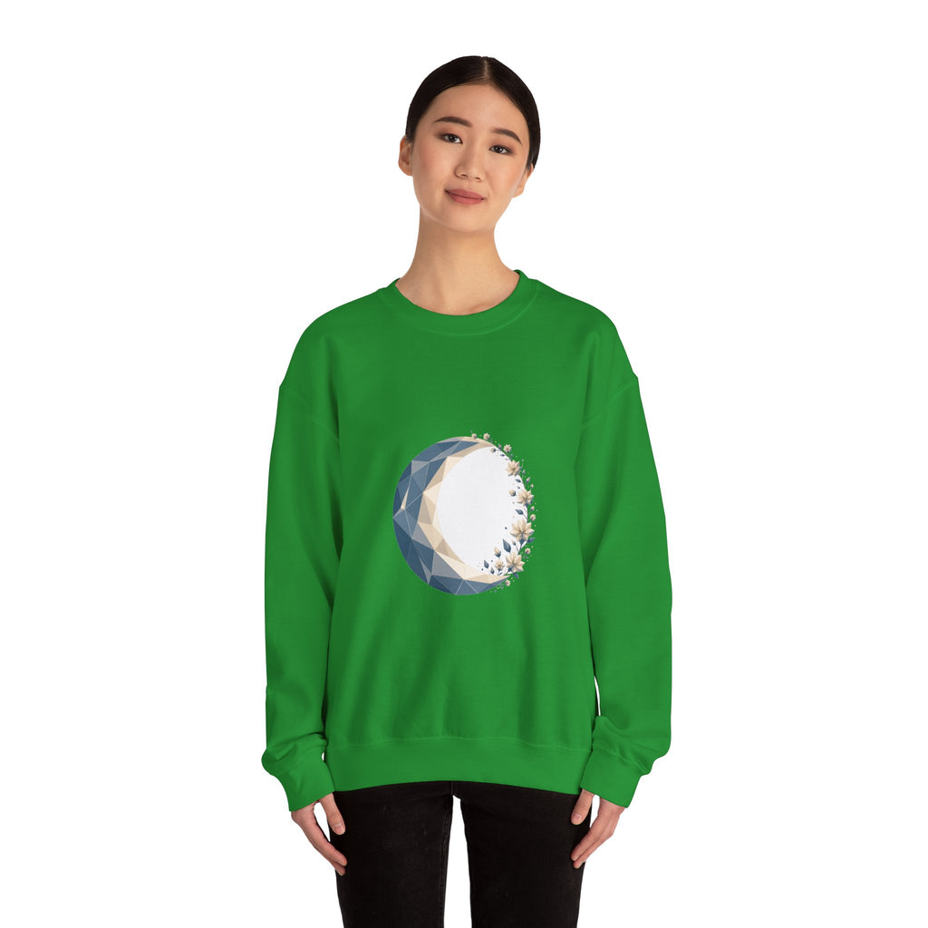 Matching Couple Sweatshirt - Waxing & Waning Moon Matching Couple Comfort Colors Crew Geometric Art His Hers Love Gift - Design A