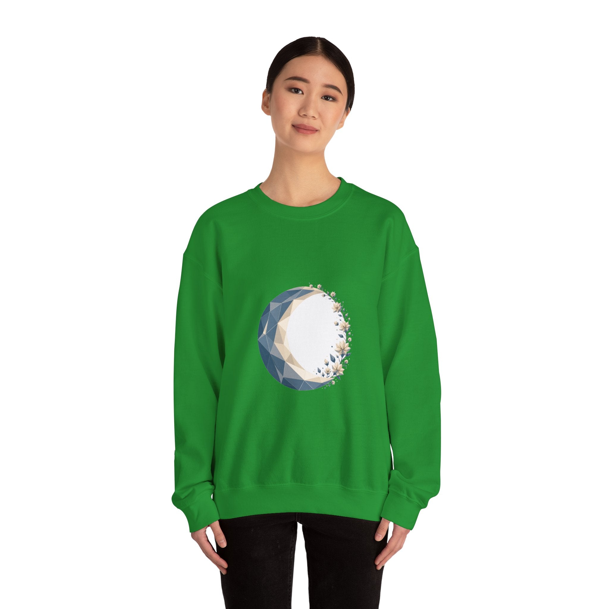 Matching Couple Sweatshirt - Waxing & Waning Moon Matching Couple Comfort Colors Crew Geometric Art His Hers Love Gift - Design A