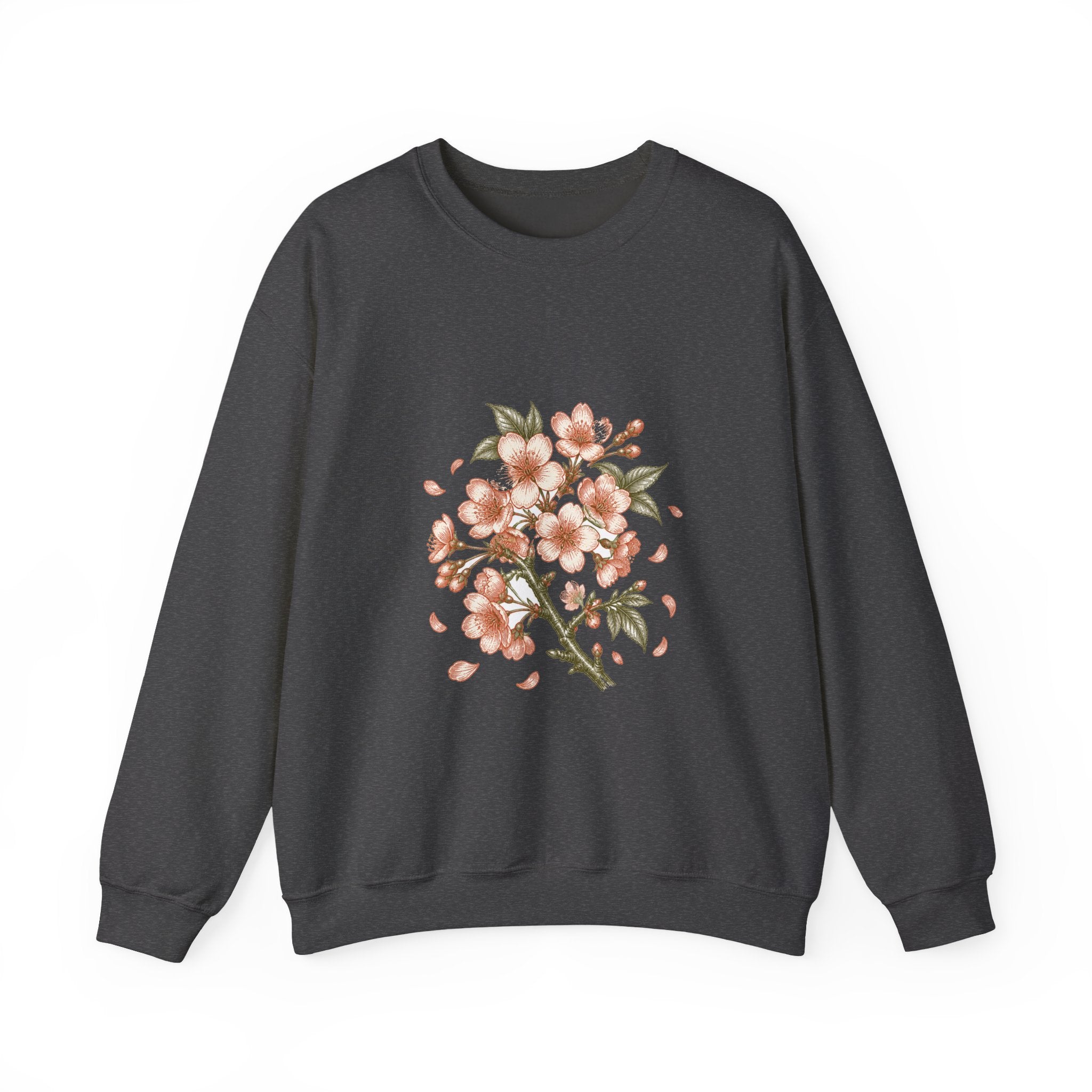 Matching Couple Sweatshirt - Cherry Blossom & Maple Leaf Matching Couple Comfort Colors Crew Vintage Art His Hers Honeymoon Gift - Design A