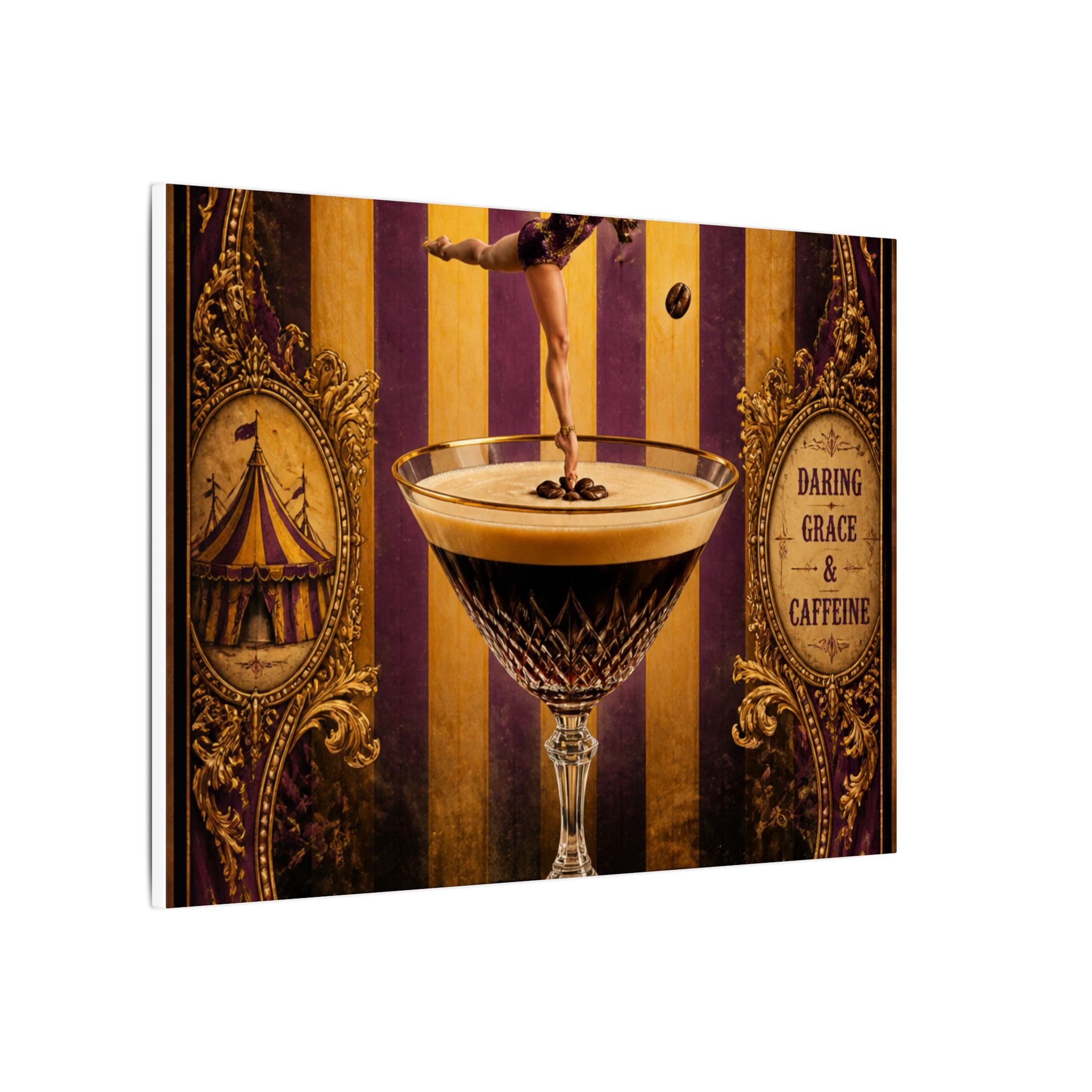 Espresso Martini Acrobat Wall Art Canvas 16×20 Baroque Home Office Decor Maximalist Print