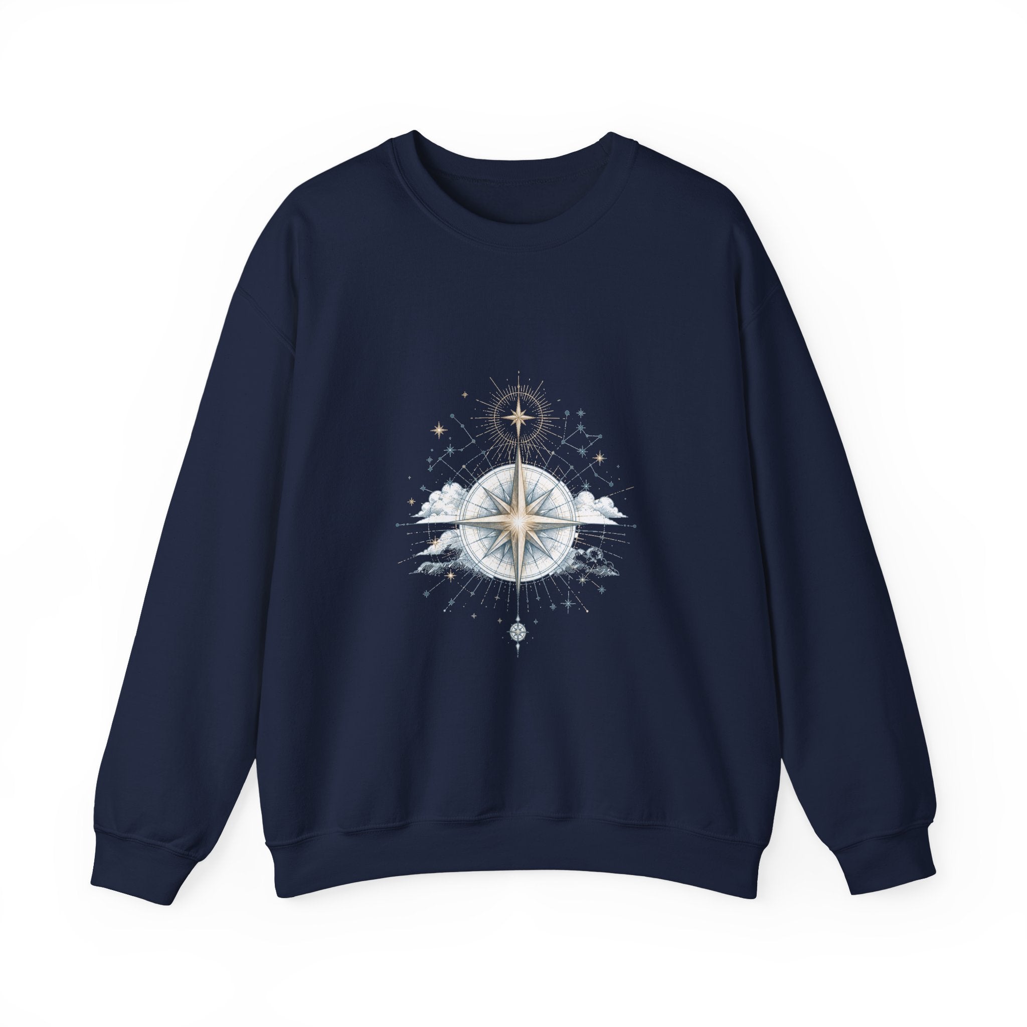 Matching Couple Sweatshirt - Shooting Star & North Star Matching Couple Crewneck Sweatshirt Hand-Drawn Art His Hers Best Friend Gift - Design B