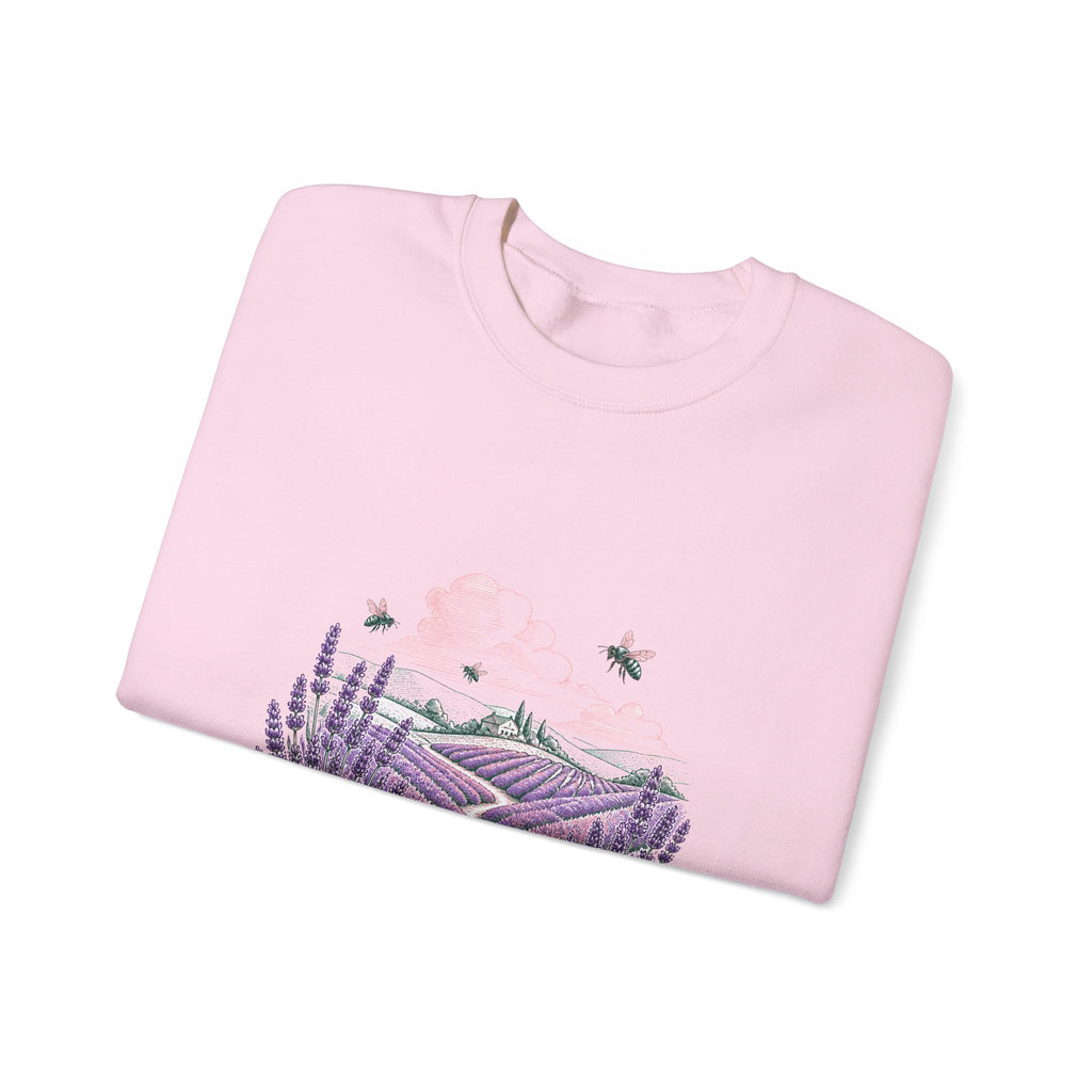 Matching Couple Sweatshirt - Lavender Fields & Canyon Matching Couple Comfort Colors Crew Hand-Drawn Art His Hers Anniversary Gift - Design A