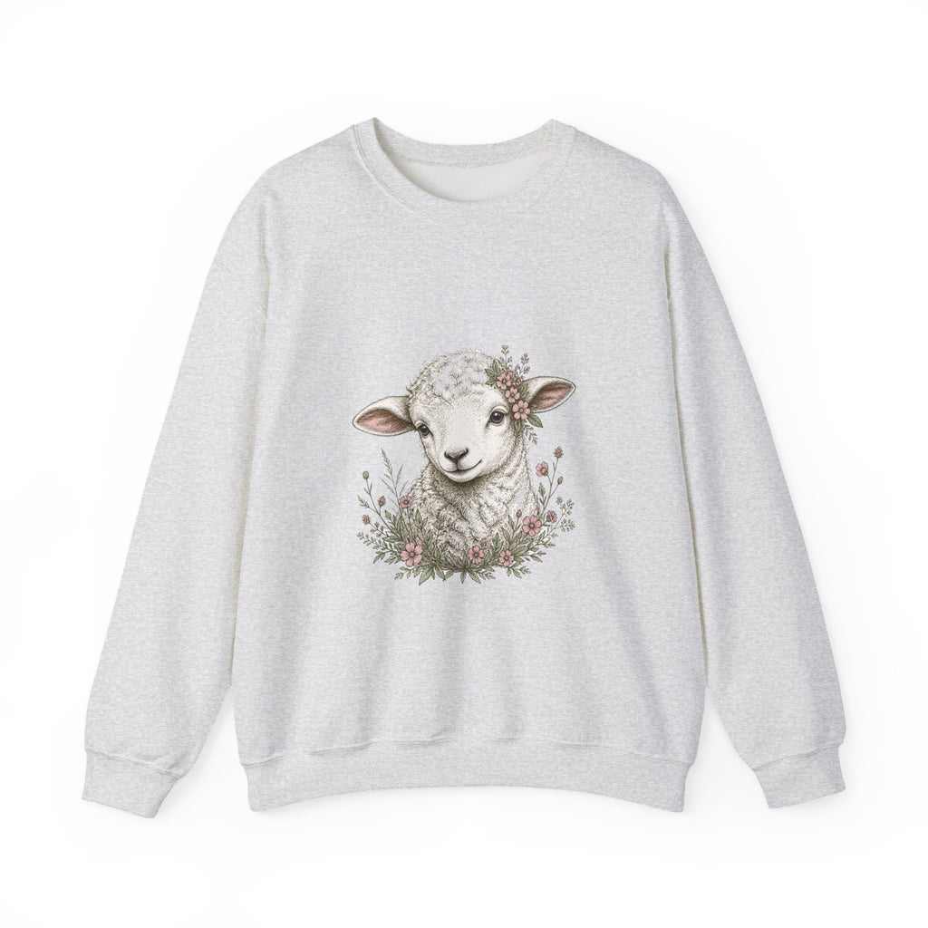 Matching Couple Sweatshirt - Lion & Lamb Matching Couple Premium Fleece Sweatshirt Hand-Drawn Art His Hers Anniversary Gift - Design B