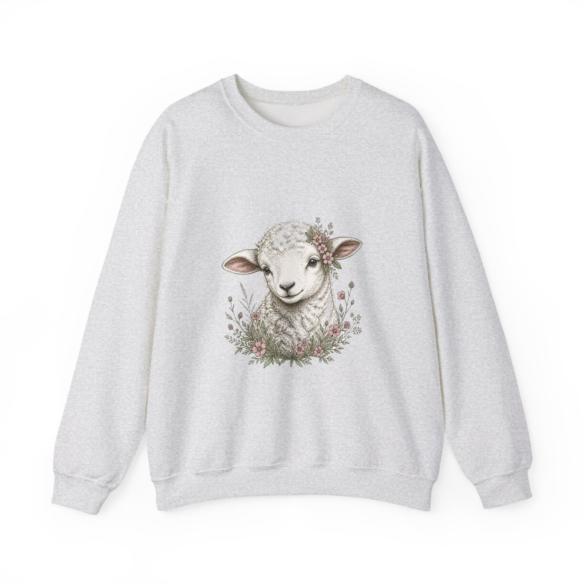 Matching Couple Sweatshirt - Lion & Lamb Matching Couple Premium Fleece Sweatshirt Hand-Drawn Art His Hers Anniversary Gift - Design B