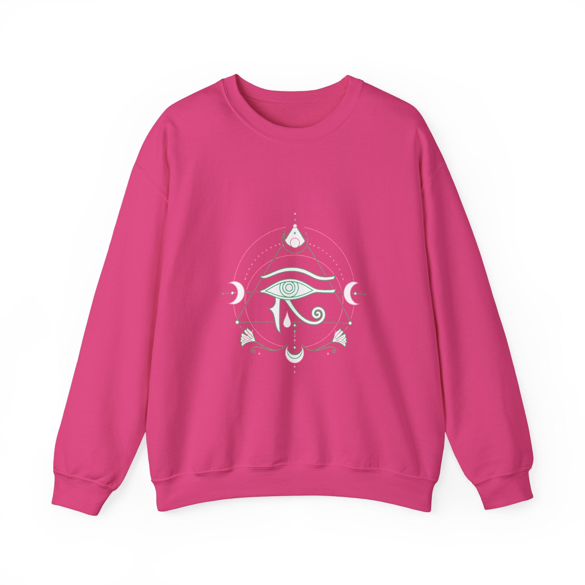 Matching Couple Sweatshirt - Eye of Ra & Horus Matching Couple Comfort Colors Crew Minimalist Art His Hers Christmas Gift - Design B