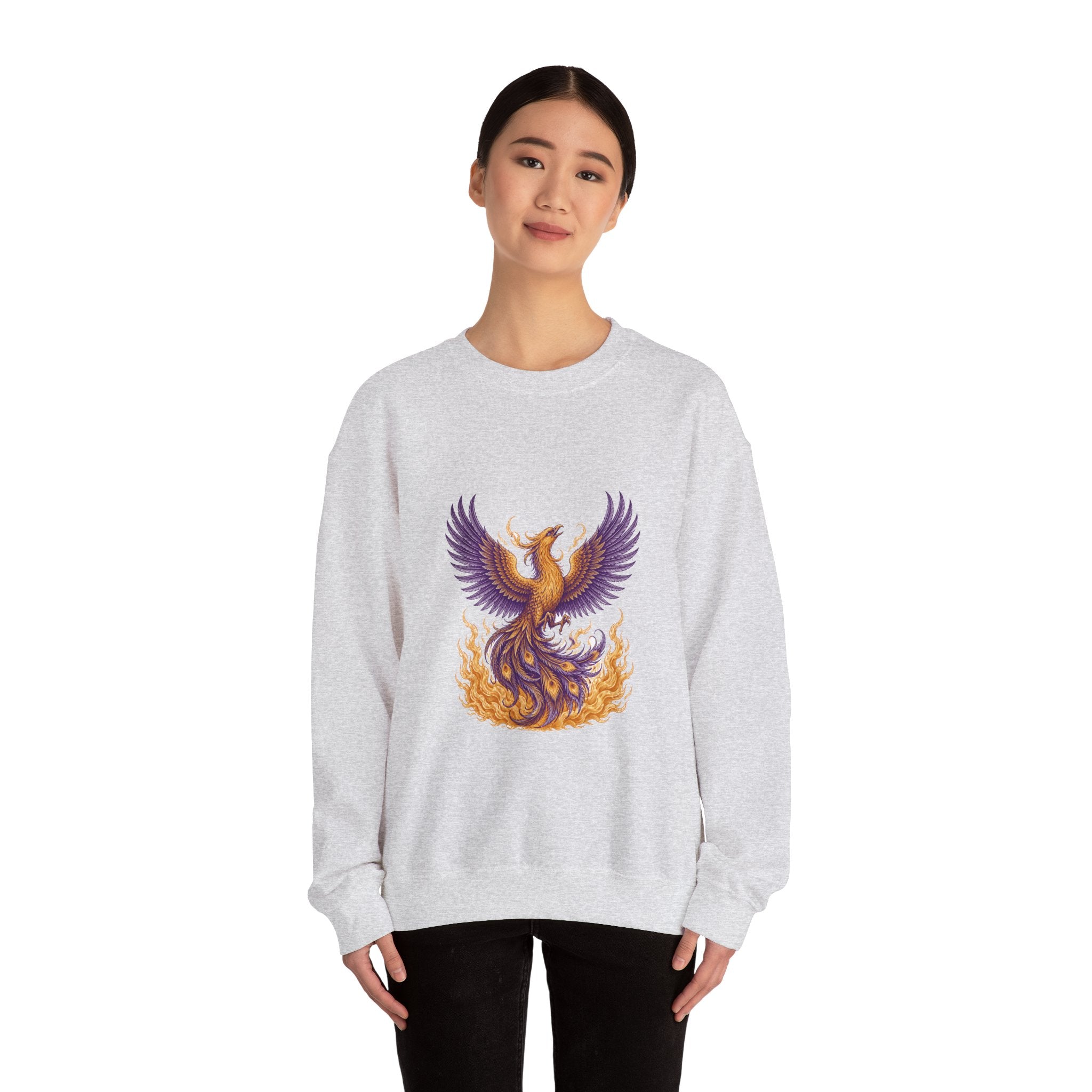 Matching Couple Sweatshirt - Dragon & Phoenix Matching Couple Comfort Colors Crew Vintage Art His Hers Honeymoon Gift - Design B