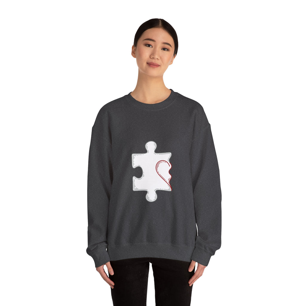 Matching Couple Sweatshirt - Puzzle Pieces Matching Couple Comfort Colors Crew Minimalist Art His Hers Christmas Gift - Design A