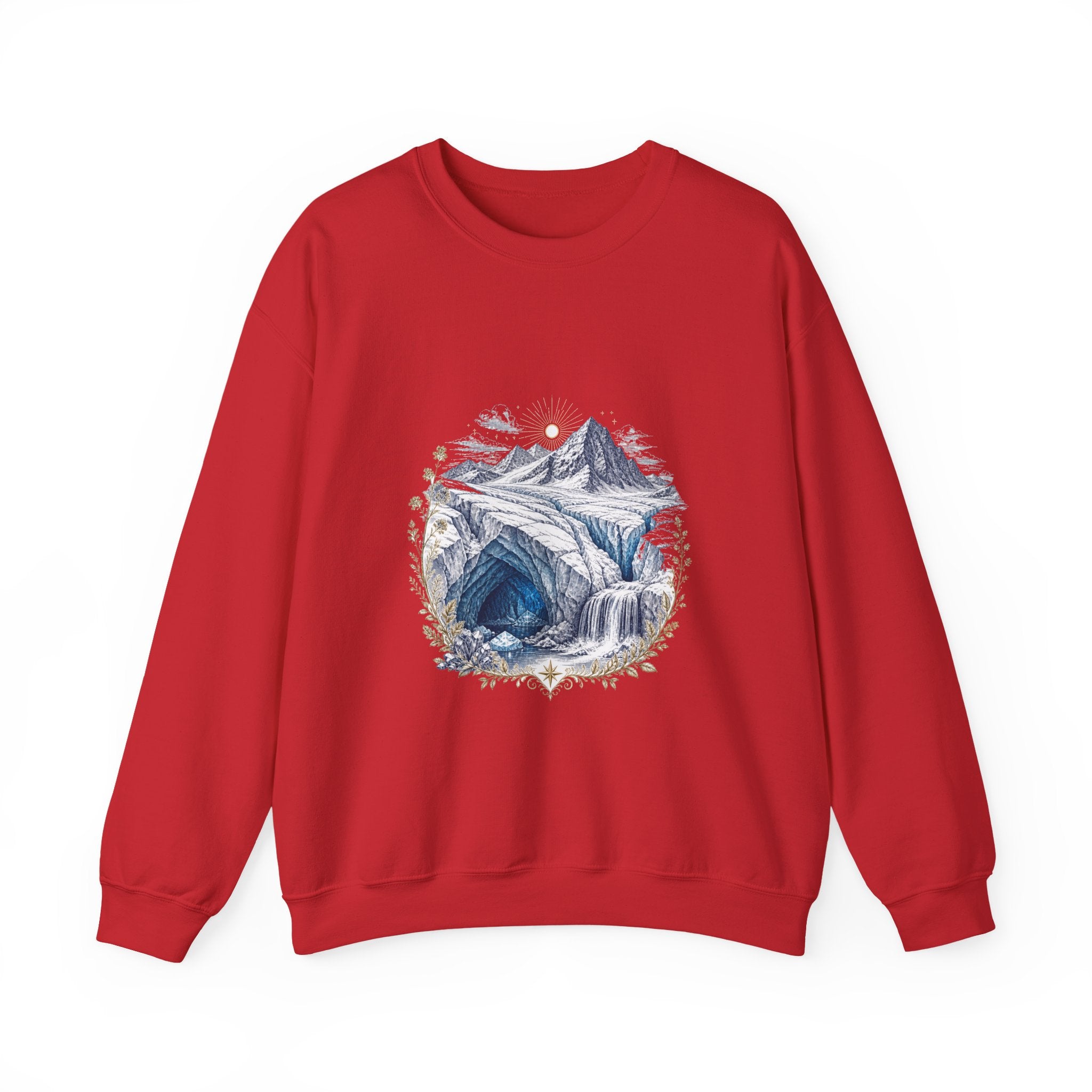 Matching Couple Sweatshirt - Volcano & Glacier Matching Couple Comfort Colors Crew Vintage Art His Hers Honeymoon Gift - Design B