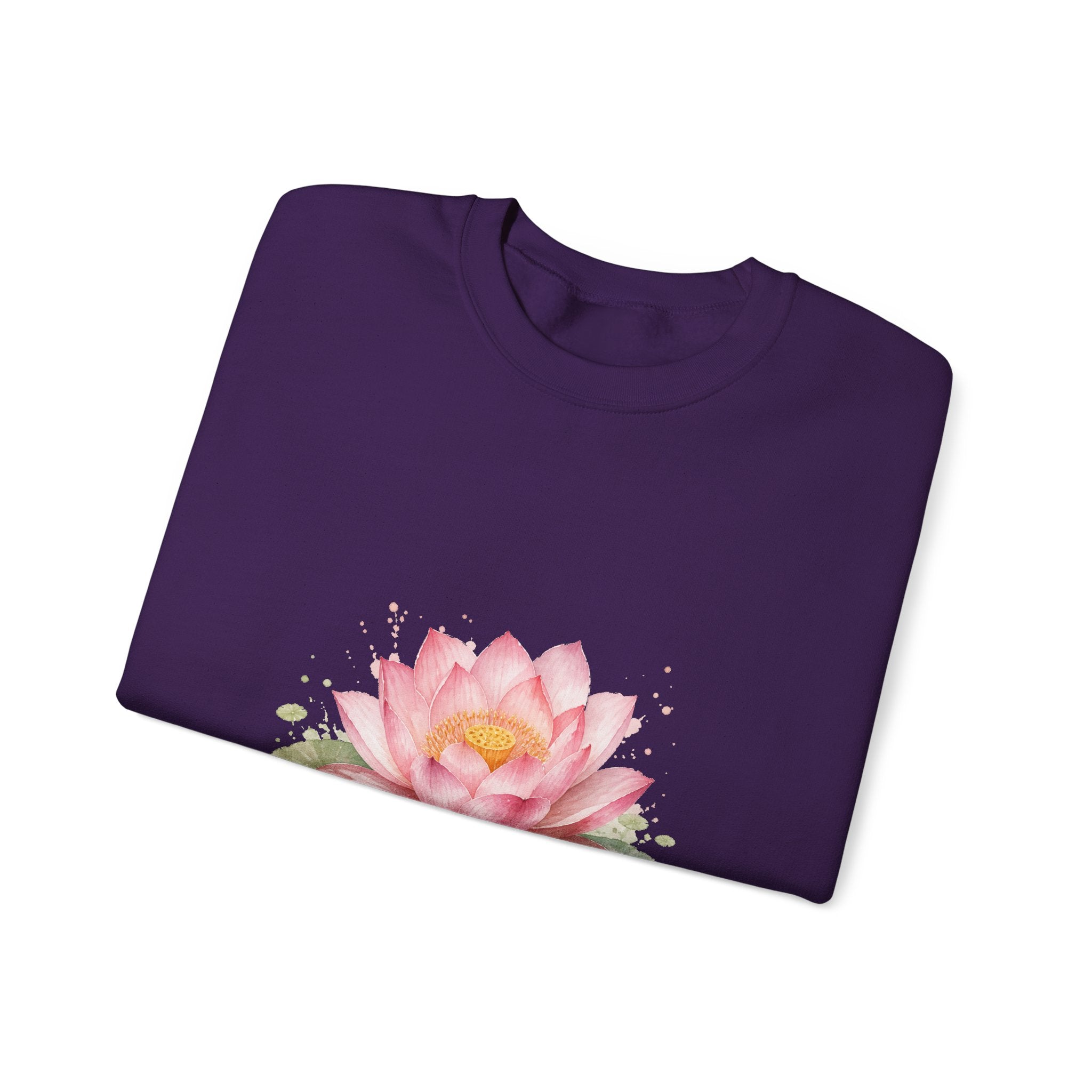 Matching Couple Sweatshirt - Open & Closed Lotus Matching Couple Premium Fleece Sweatshirt Watercolor Art His Hers Birthday Gift - Design A