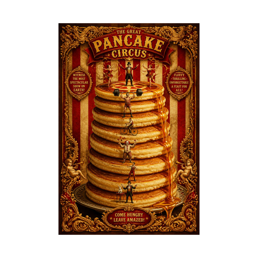 Pancake Stack Platform Wall Art Poster 24×36 Baroque Studio Decor Maximalist Print