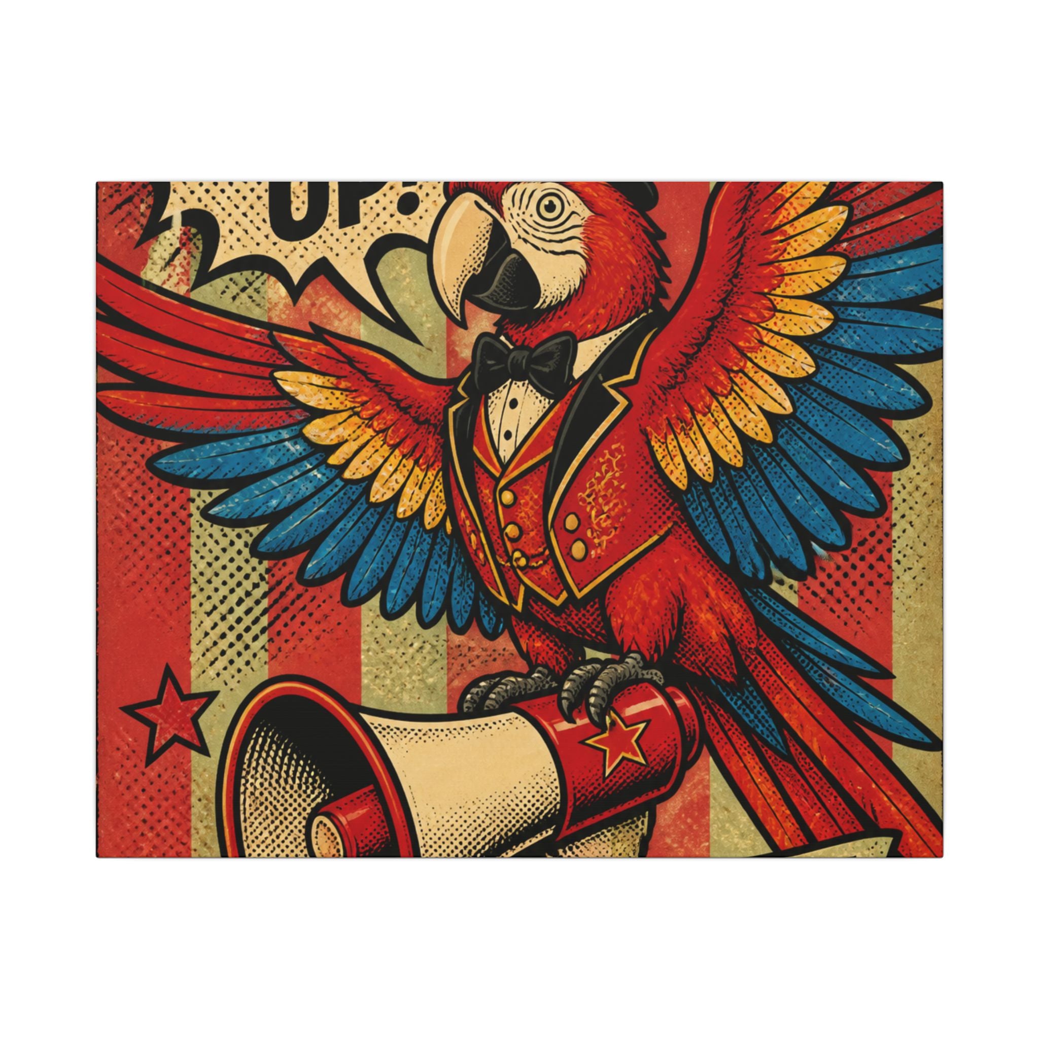 Parrot Ringmaster Wall Art Canvas 16×20 Pop Art Living Room Decor Maximalist Print