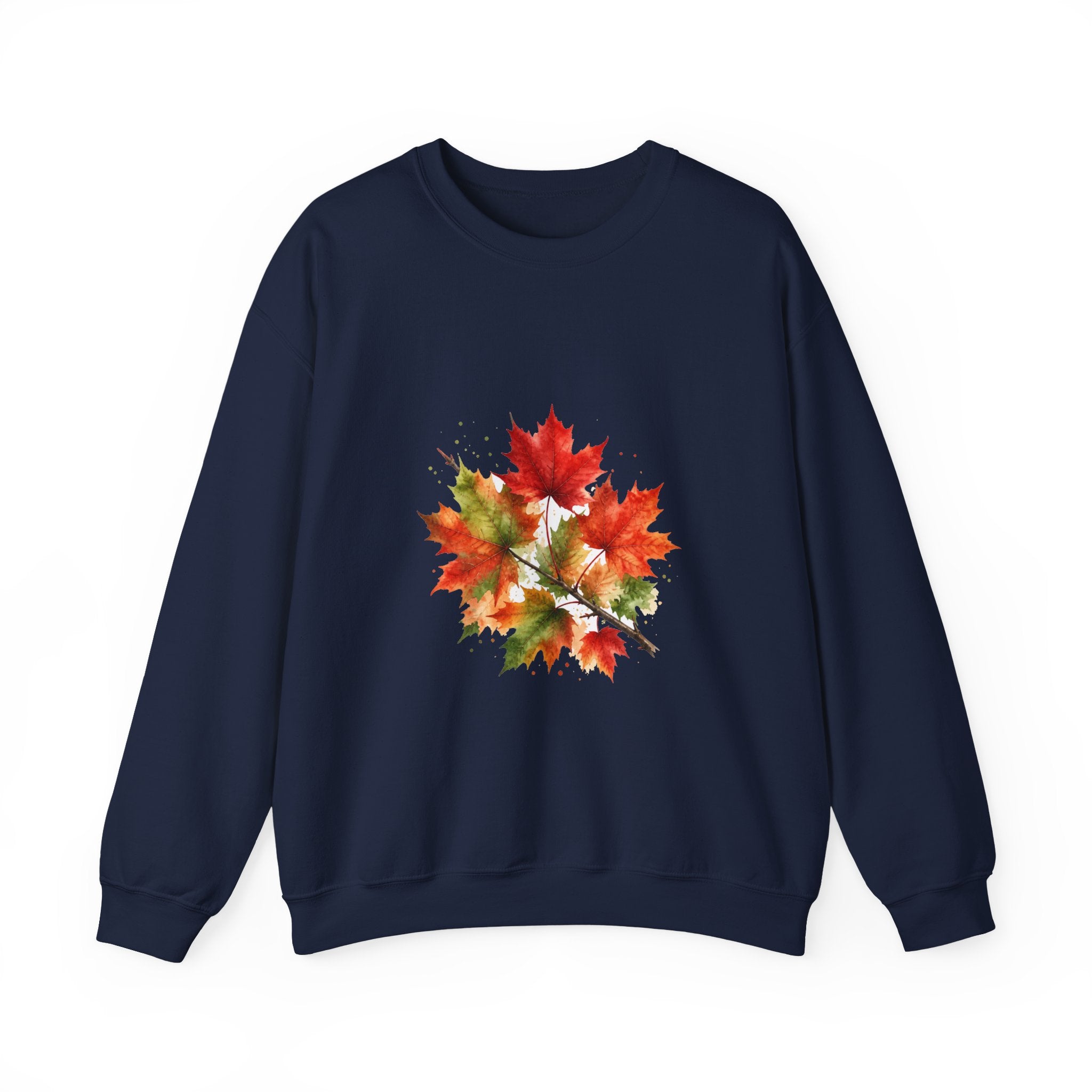 Matching Couple Sweatshirt - Cherry Blossom & Maple Leaf Matching Couple Comfort Colors Crew Watercolor Art His Hers Birthday Gift - Design B