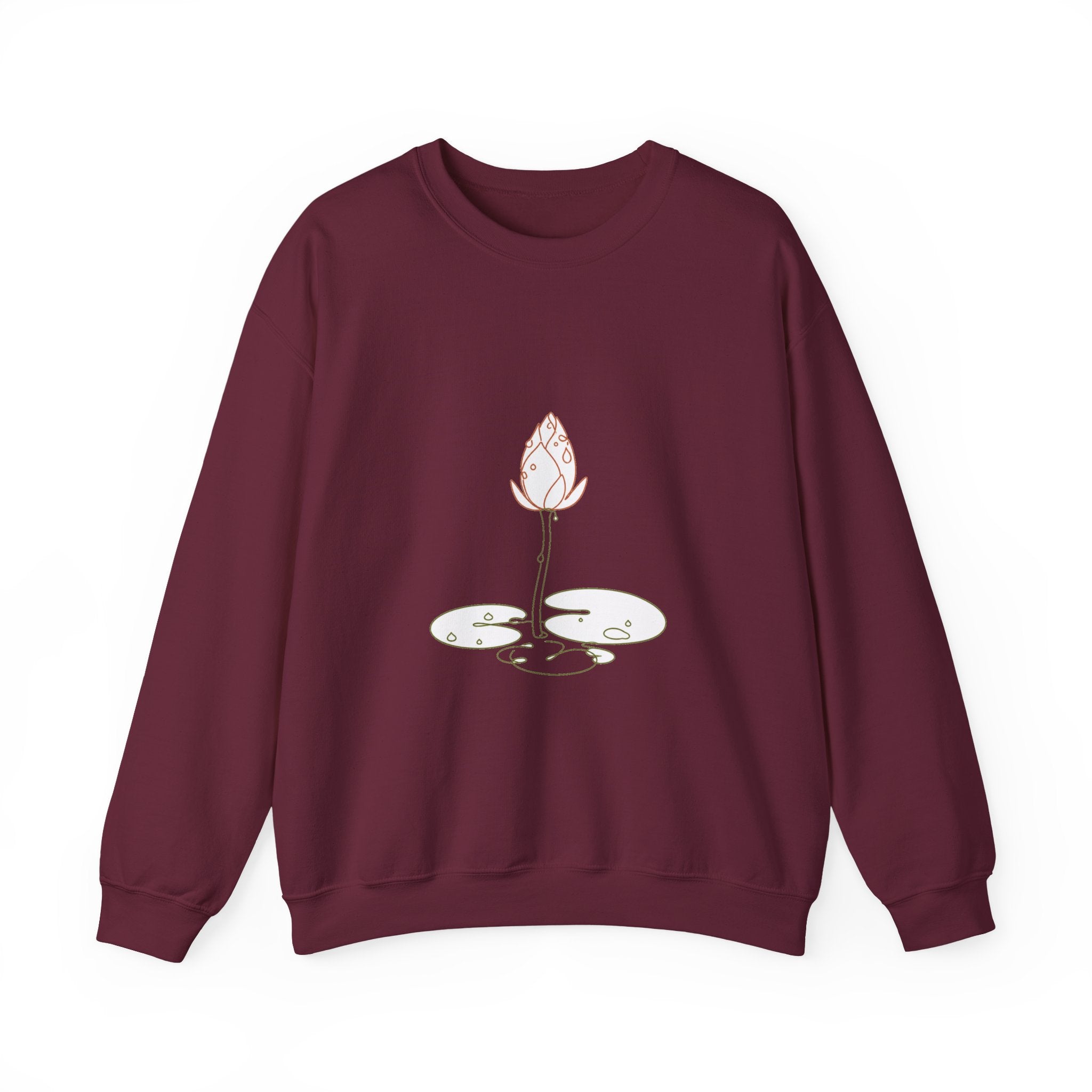Matching Couple Sweatshirt - Open & Closed Lotus Matching Couple Comfort Colors Crew Minimalist Art His Hers Christmas Gift - Design B