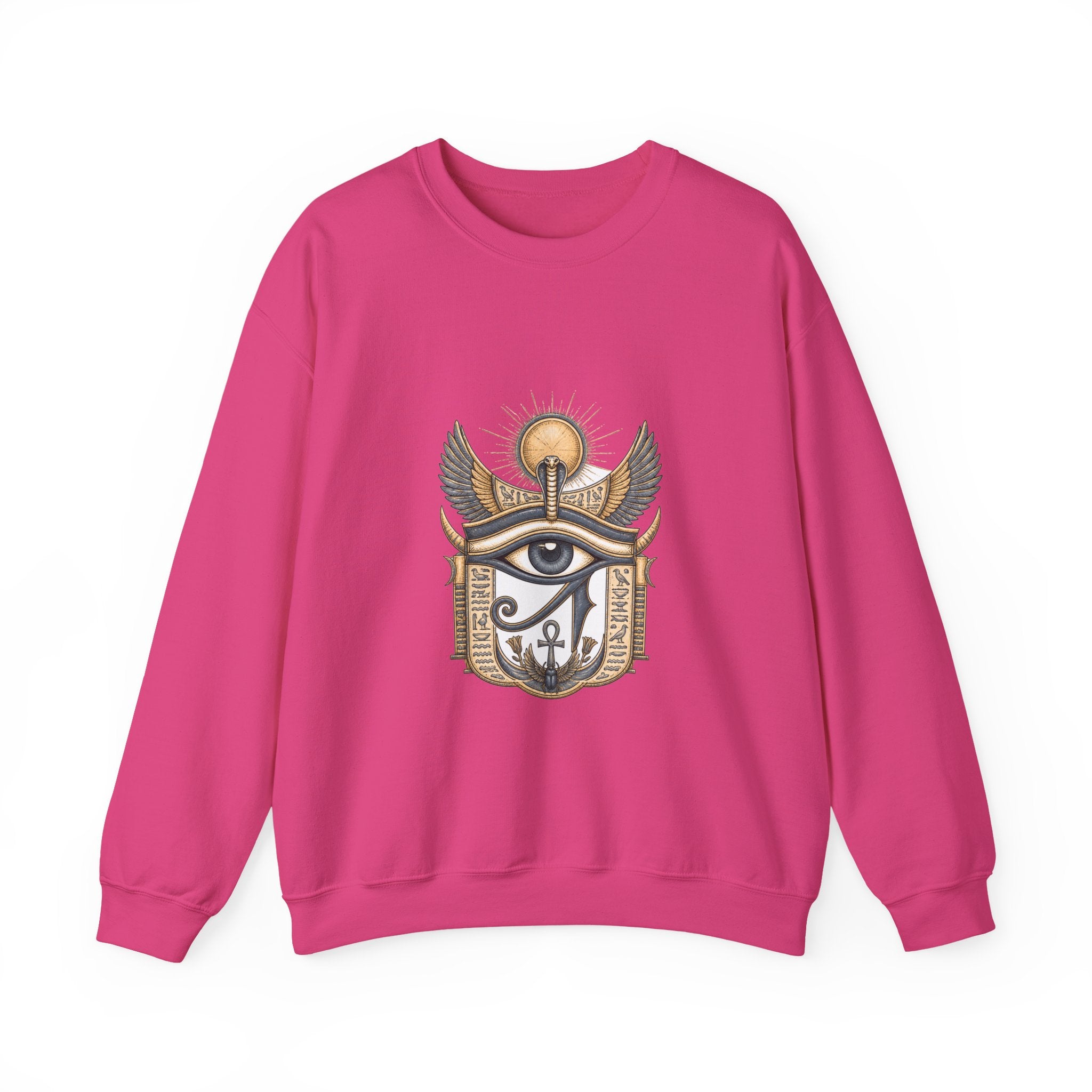 Matching Couple Sweatshirt - Eye of Ra & Horus Matching Couple Crewneck Sweatshirt Hand-Drawn Art His Hers Best Friend Gift - Design A
