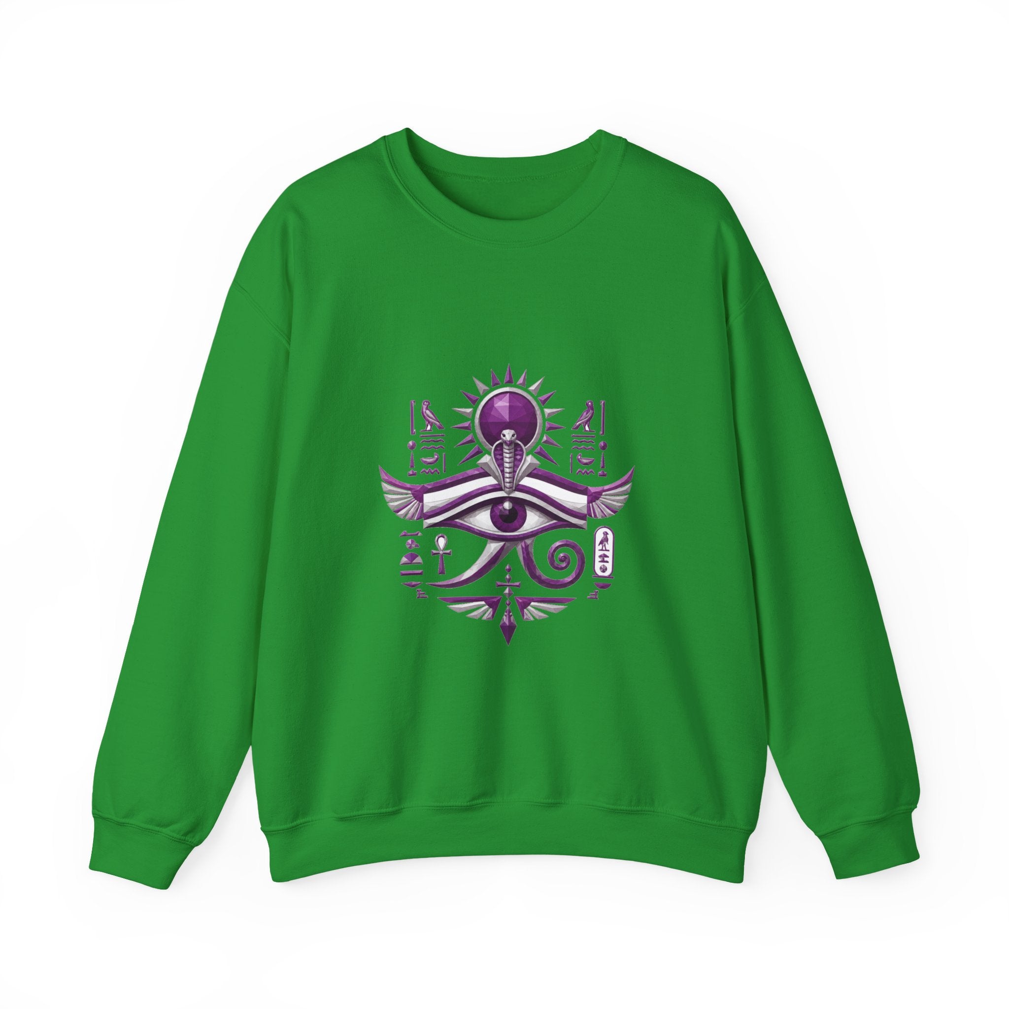 Matching Couple Sweatshirt - Eye of Ra & Horus Matching Couple Crewneck Sweatshirt Geometric Art His Hers Couple Gift - Design A