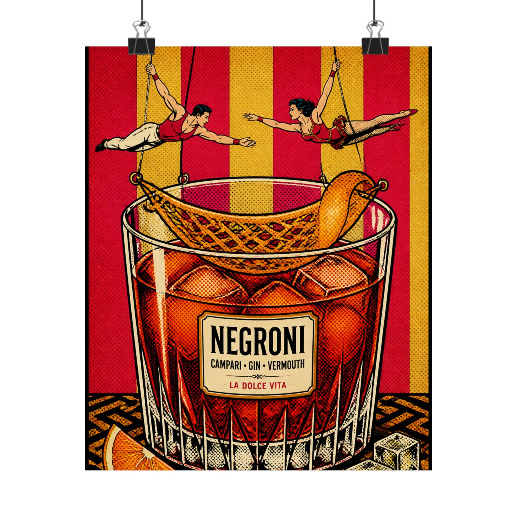 Negroni Trapeze Act Wall Art Poster 18×24 Pop Art Living Room Decor Maximalist Print