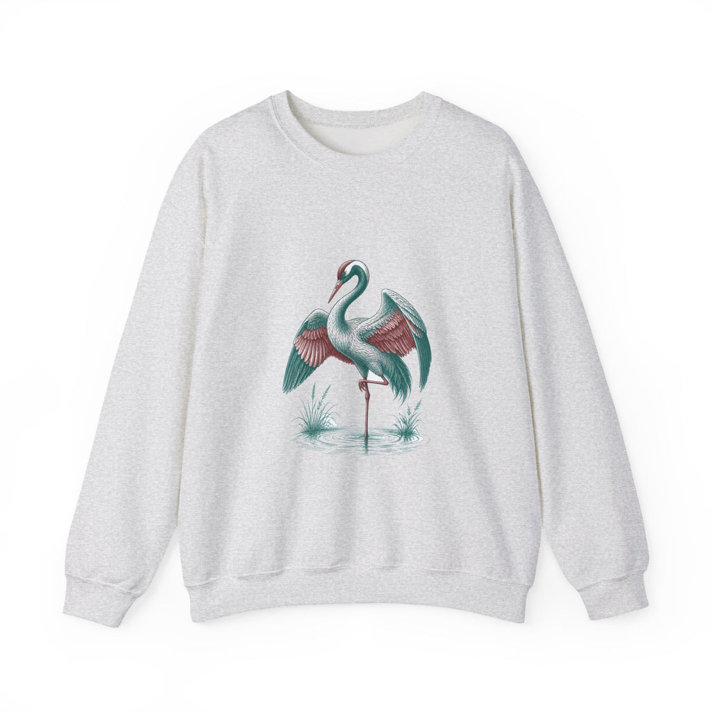 Matching Couple Sweatshirt - Tiger & Crane Matching Couple Crewneck Sweatshirt Vintage Art His Hers Wedding Gift - Design B
