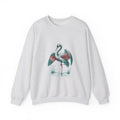 Matching Couple Sweatshirt - Tiger & Crane Matching Couple Crewneck Sweatshirt Vintage Art His Hers Wedding Gift - Design B