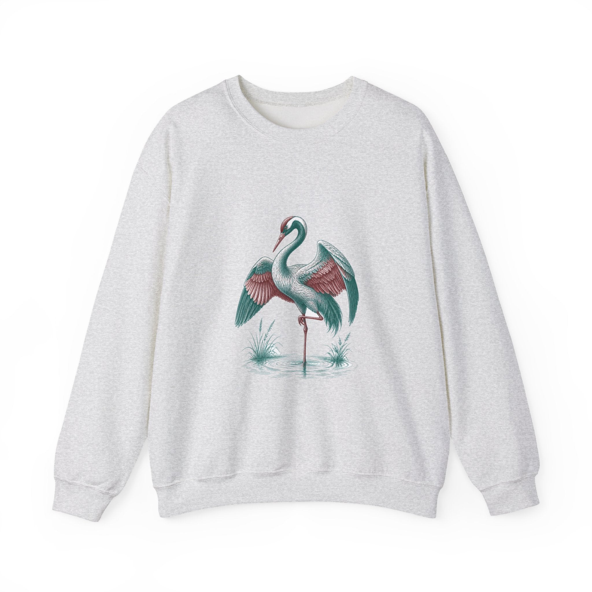 Matching Couple Sweatshirt - Tiger & Crane Matching Couple Crewneck Sweatshirt Vintage Art His Hers Wedding Gift - Design B