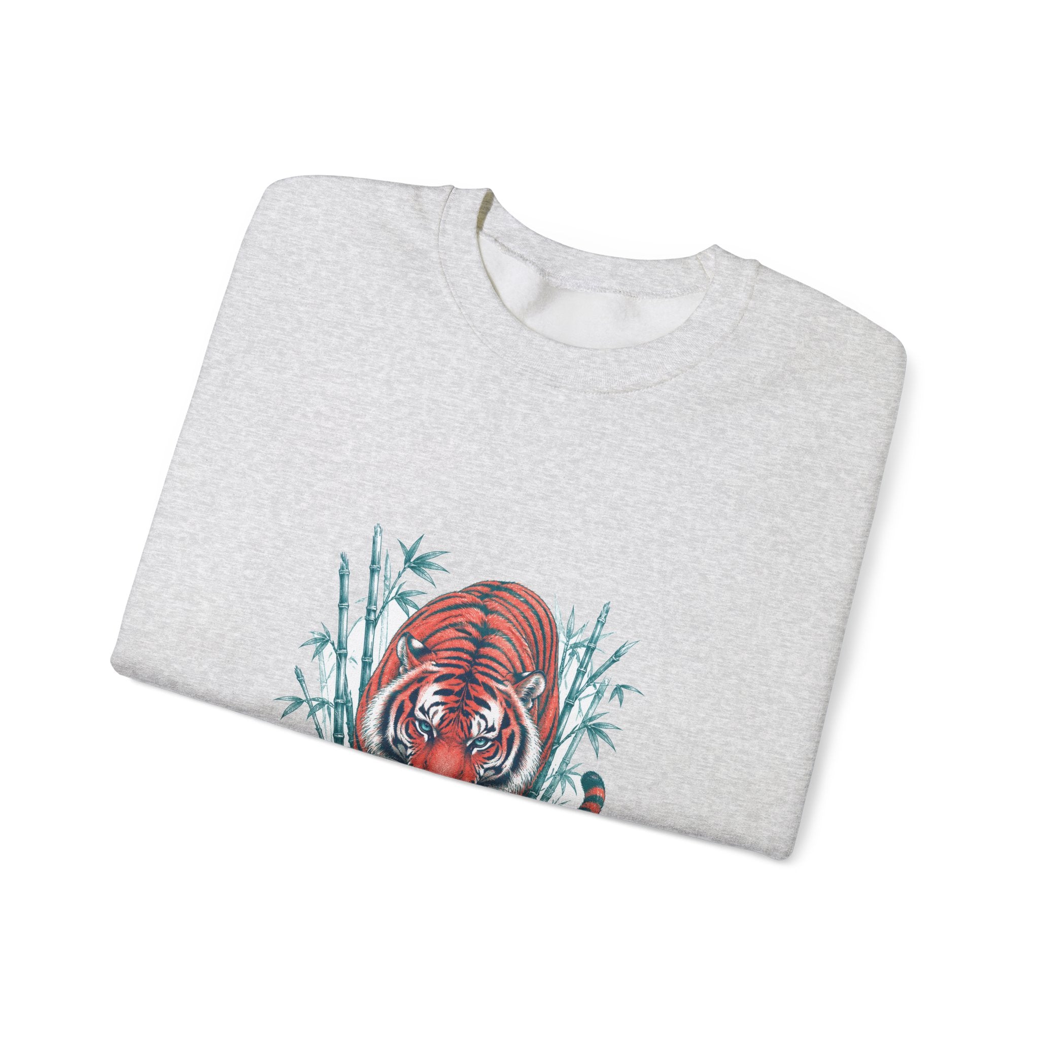 Matching Couple Sweatshirt - Tiger & Crane Matching Couple Comfort Colors Crew Hand-Drawn Art His Hers Anniversary Gift - Design A
