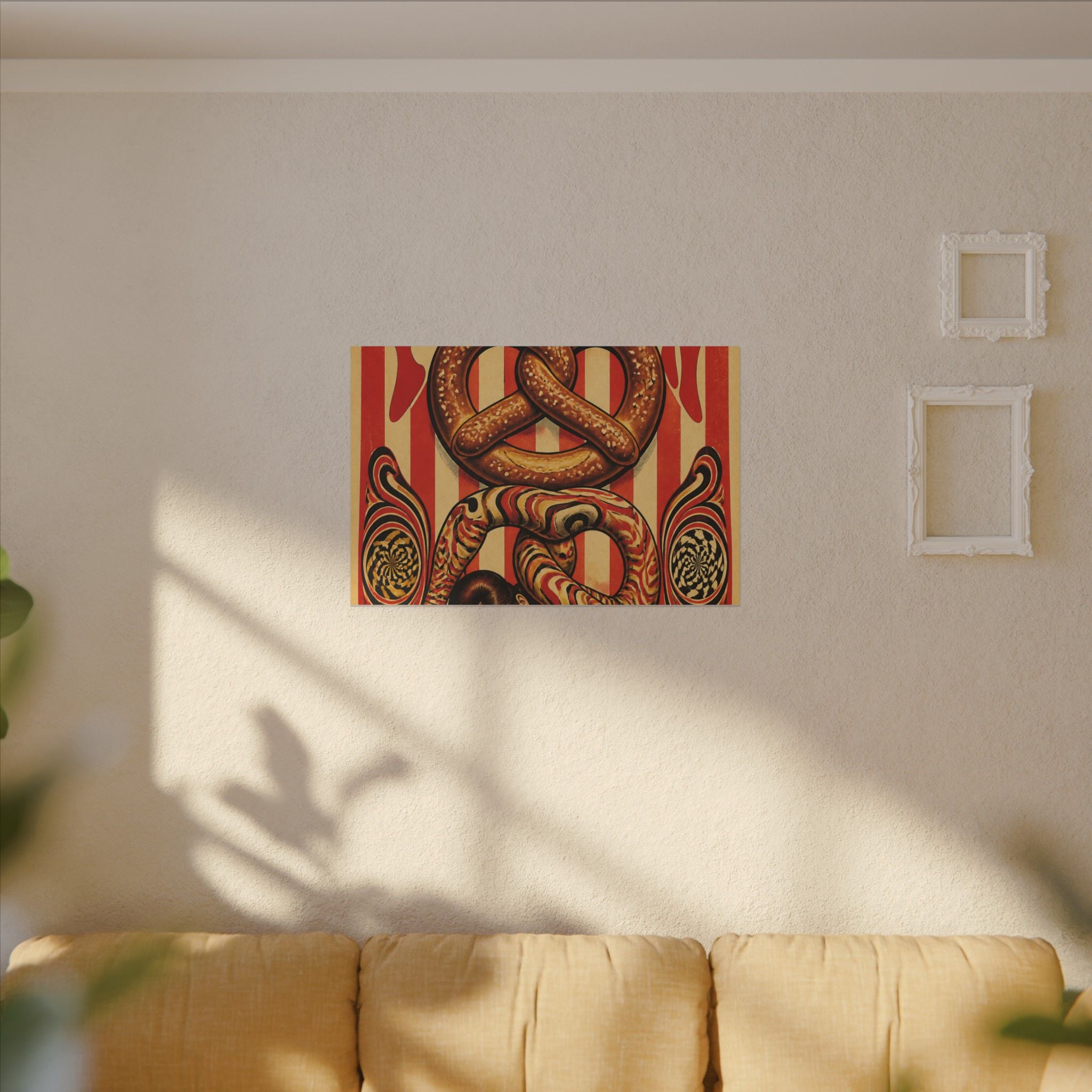 Pretzel Contortionist Wall Art Canvas 16×20 Psychedelic Cafe Decor Maximalist Print