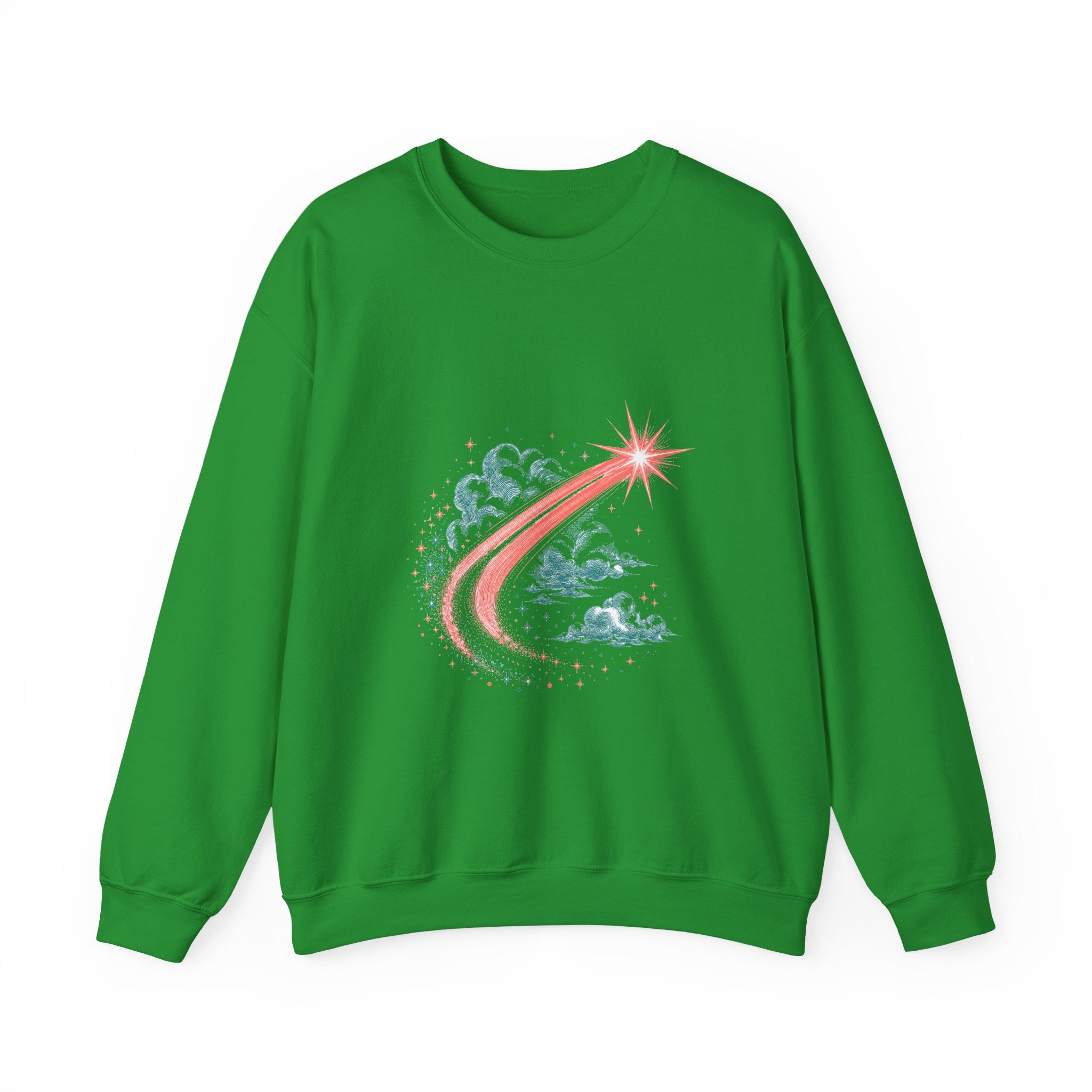 Matching Couple Sweatshirt - Shooting Star & North Star Matching Couple Premium Fleece Sweatshirt Vintage Art His Hers Honeymoon Gift - Design A