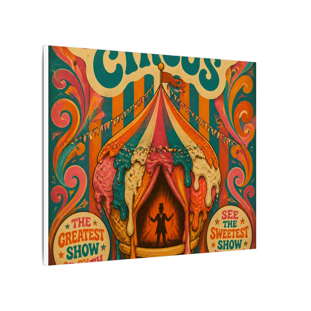 Ice Cream Cone Circus Tent Wall Art Canvas 24×36 Psychedelic Dining Room Decor Maximalist Print