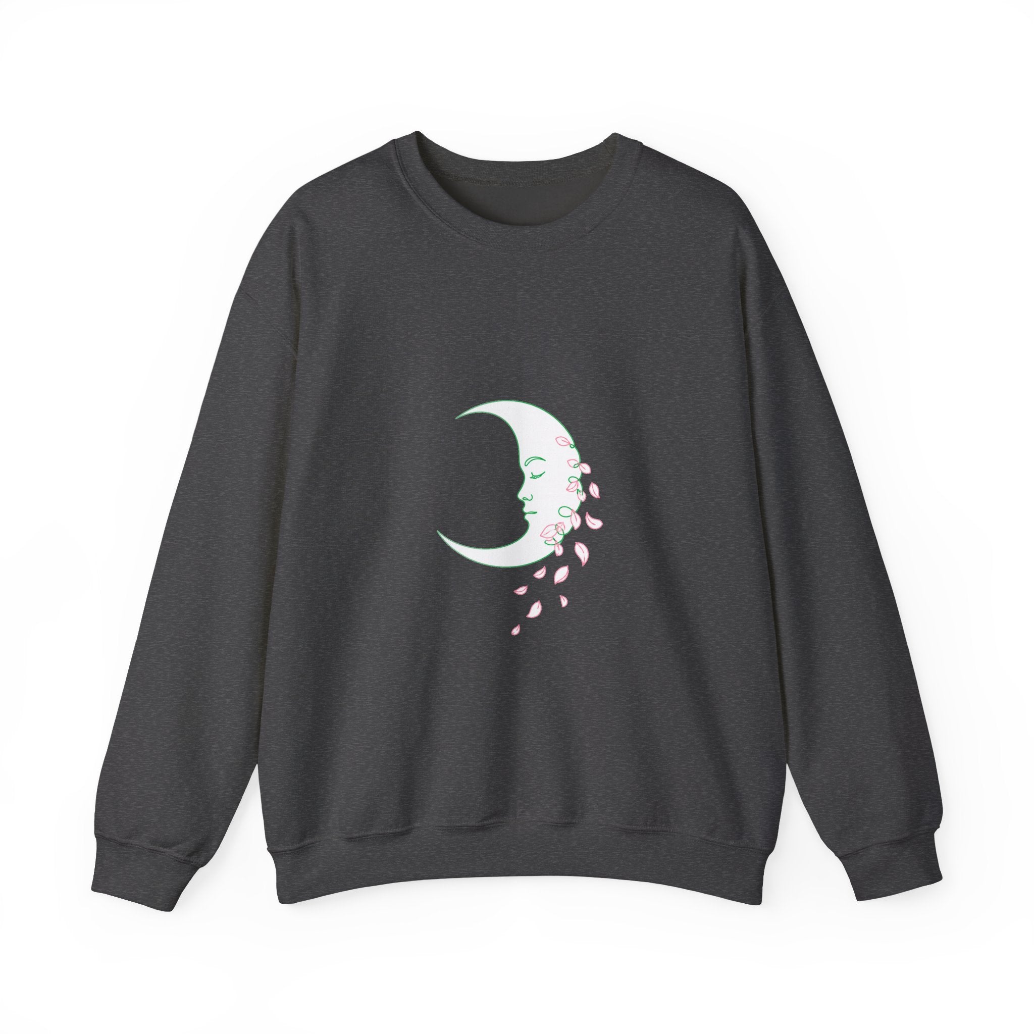 Matching Couple Sweatshirt - Waxing & Waning Moon Matching Couple Crewneck Sweatshirt Minimalist Art His Hers Valentine Gift - Design B