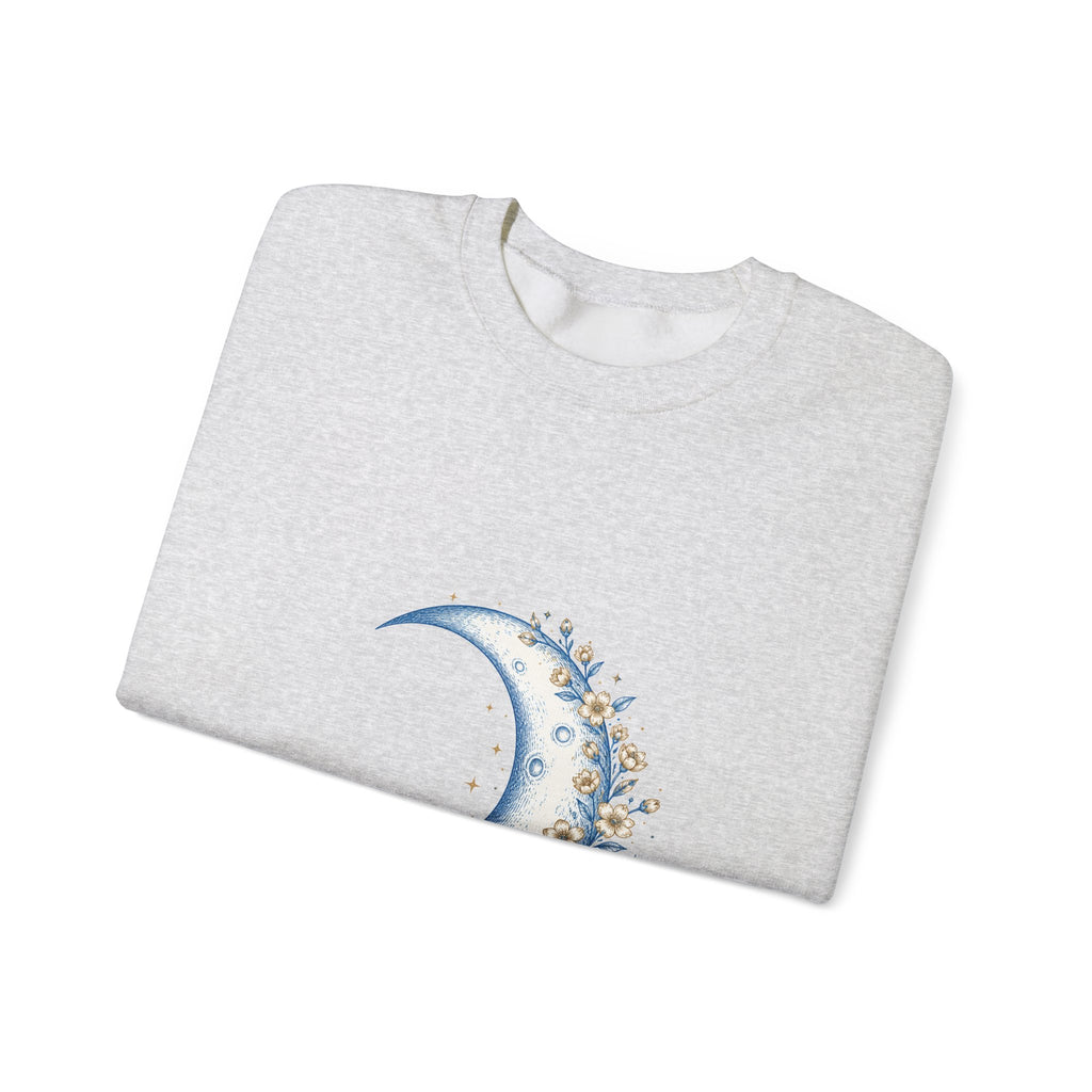Matching Couple Sweatshirt - Waxing & Waning Moon Matching Couple Crewneck Sweatshirt Hand-Drawn Art His Hers Best Friend Gift - Design A