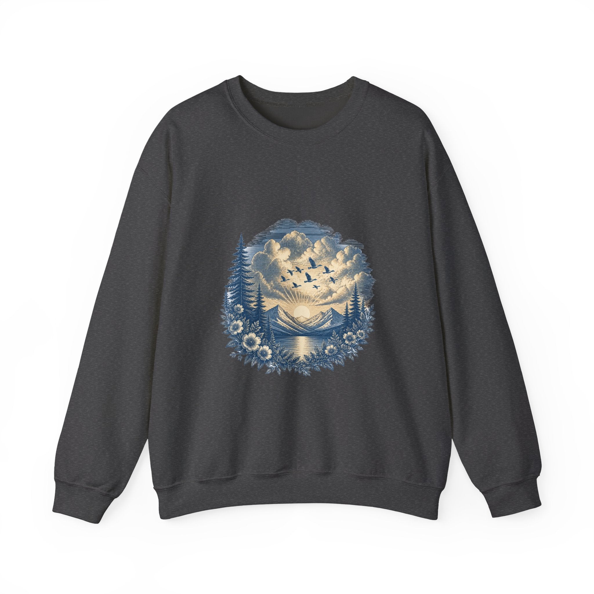 Matching Couple Sweatshirt - Sunrise & Sunset Matching Couple Comfort Colors Crew Vintage Art His Hers Honeymoon Gift - Design B