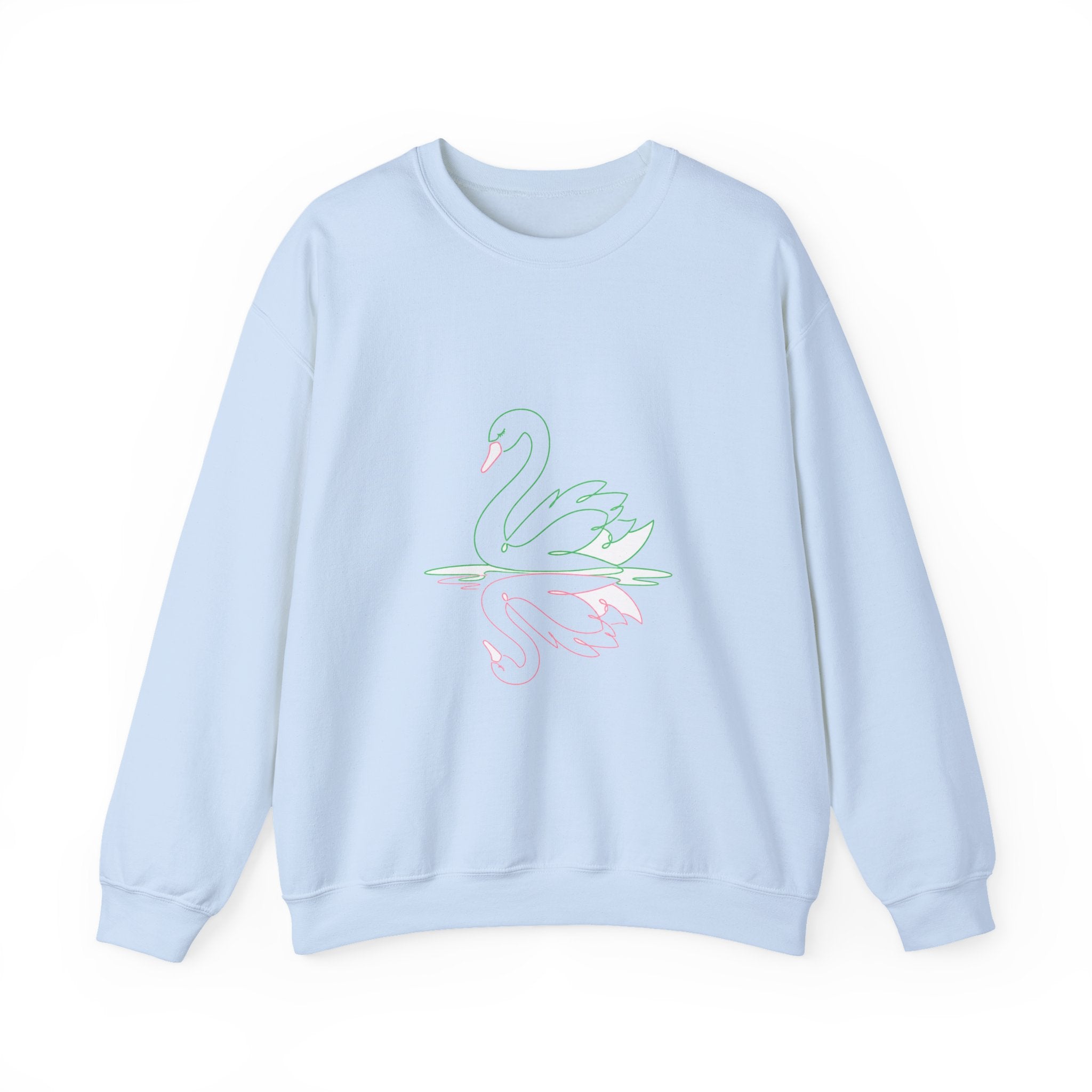 Matching Couple Sweatshirt - Raven & Swan Matching Couple Crewneck Sweatshirt Minimalist Art His Hers Valentine Gift - Design B