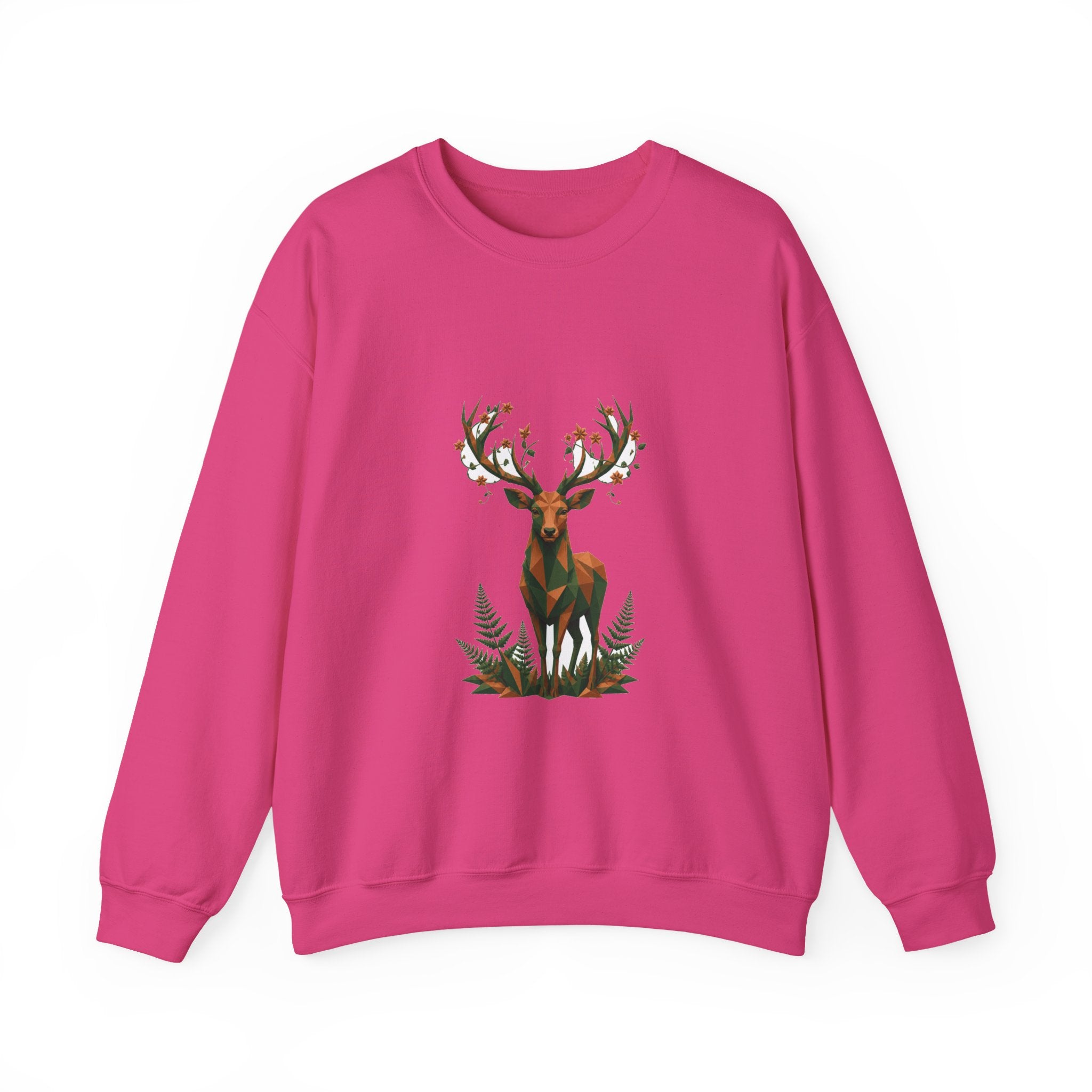 Matching Couple Sweatshirt - Bear & Deer Matching Couple Crewneck Sweatshirt Geometric Art His Hers Couple Gift - Design B
