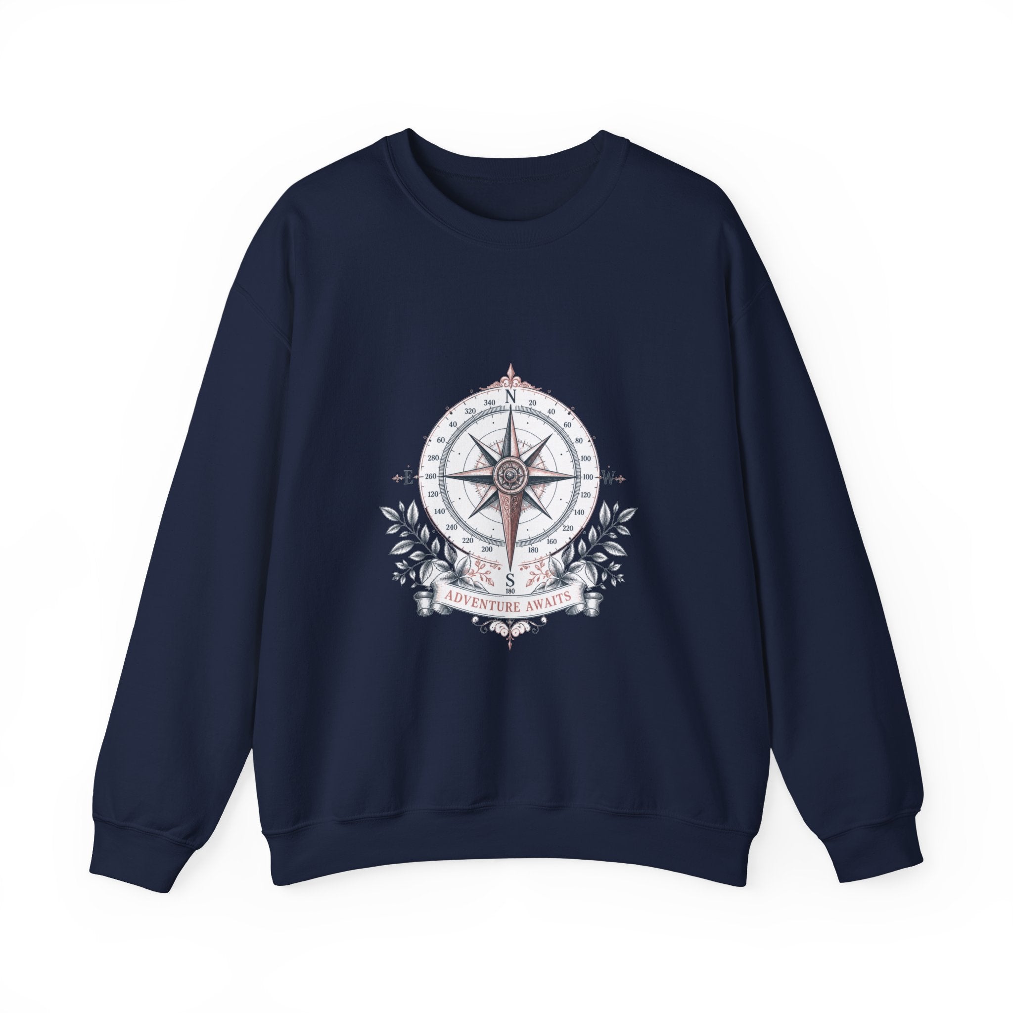 Matching Couple Sweatshirt - Compass North & South Matching Couple Crewneck Sweatshirt Vintage Art His Hers Wedding Gift - Design B
