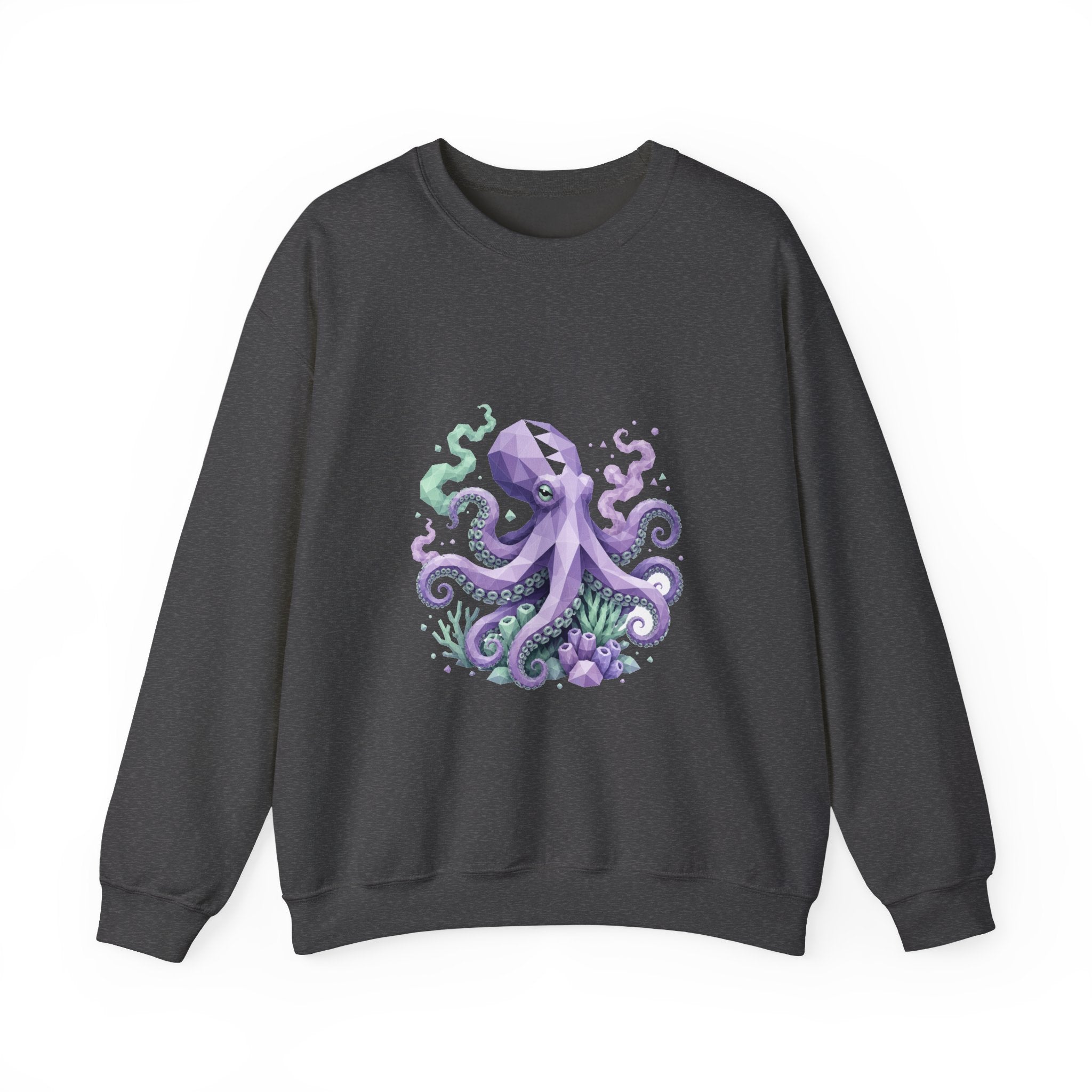 Matching Couple Sweatshirt - Octopus & Jellyfish Matching Couple Crewneck Sweatshirt Geometric Art His Hers Couple Gift - Design A