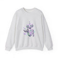 Matching Couple Sweatshirt - Robot & Heart Matching Couple Premium Fleece Sweatshirt Watercolor Art His Hers Birthday Gift - Design A
