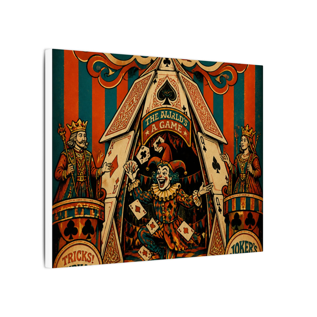 Playing Cards Tent Wall Art Canvas 24×36 Psychedelic Dining Room Decor Maximalist Print