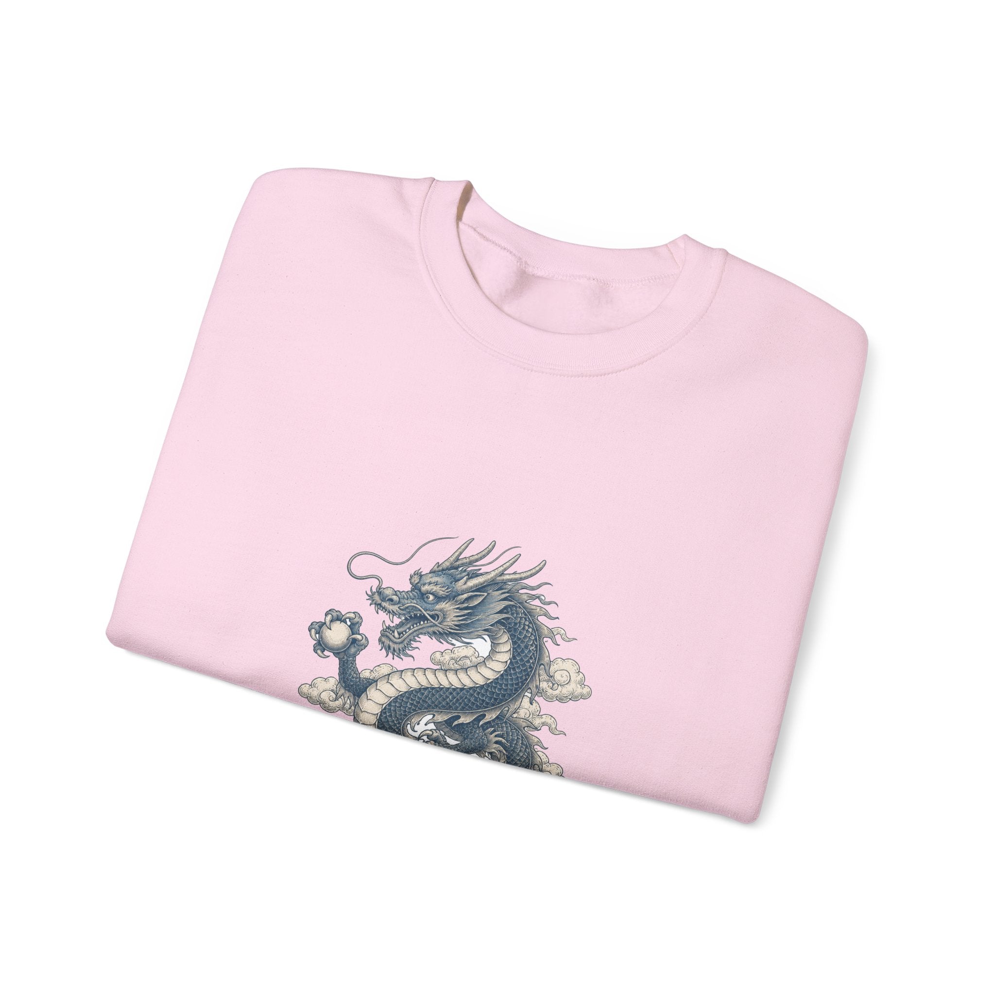 Matching Couple Sweatshirt - Dragon & Phoenix Matching Couple Crewneck Sweatshirt Vintage Art His Hers Wedding Gift - Design A